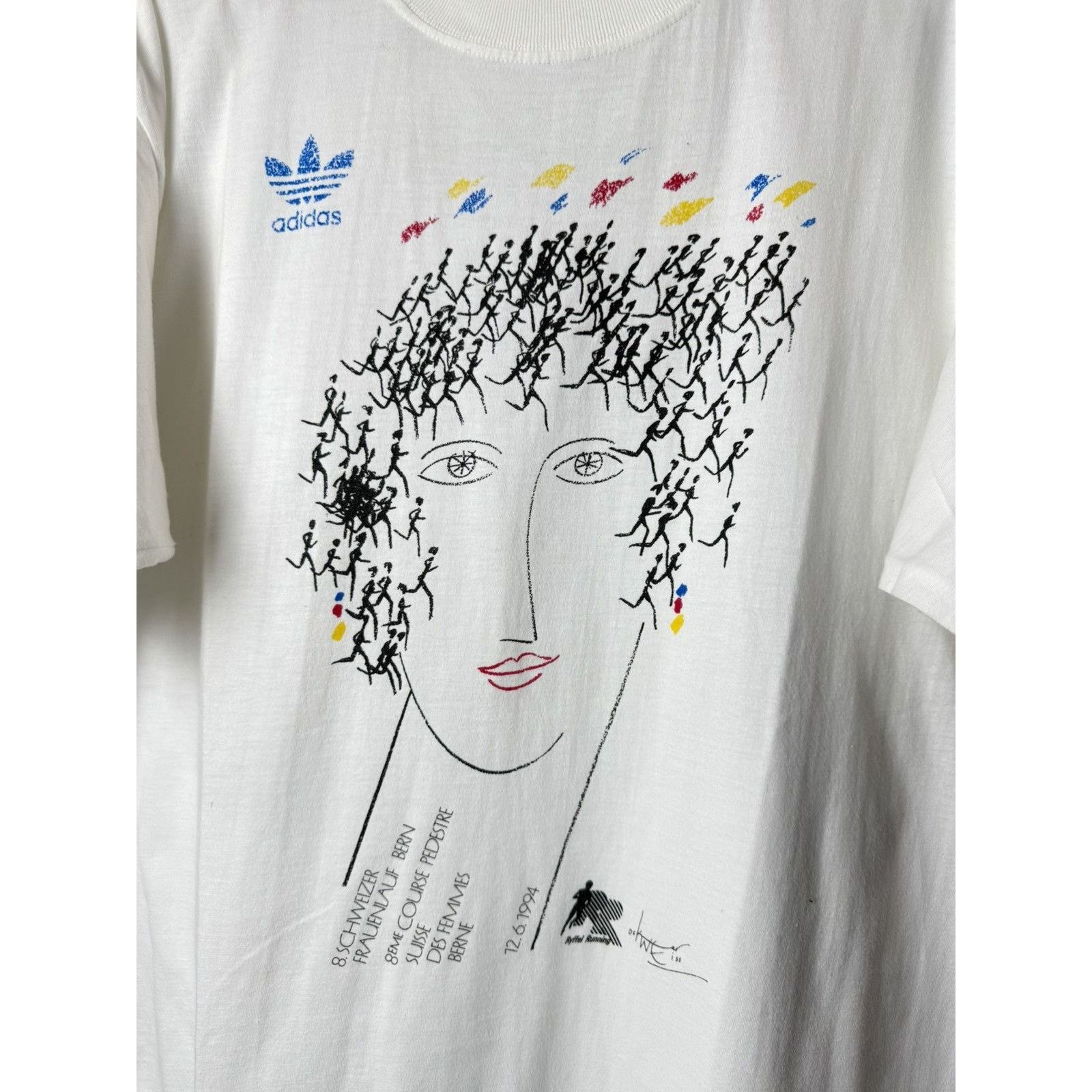 Adidas 💥Rare! Vintage 1994 Adidas Marathon T Shirt Retro Size US M / EU 48-50 / 2 - 2 Thumbnail