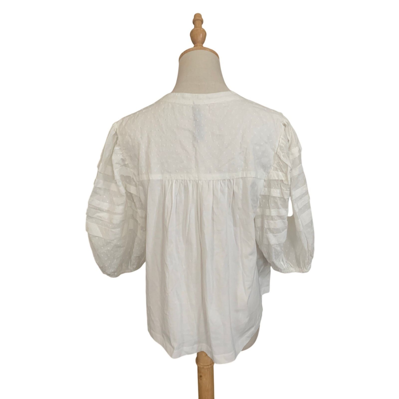 Anthropologie NWT Anthropologie Puff Sleeve Swiss Dot Blouse Size M / US 6-8 / IT 42-44 - 6 Thumbnail