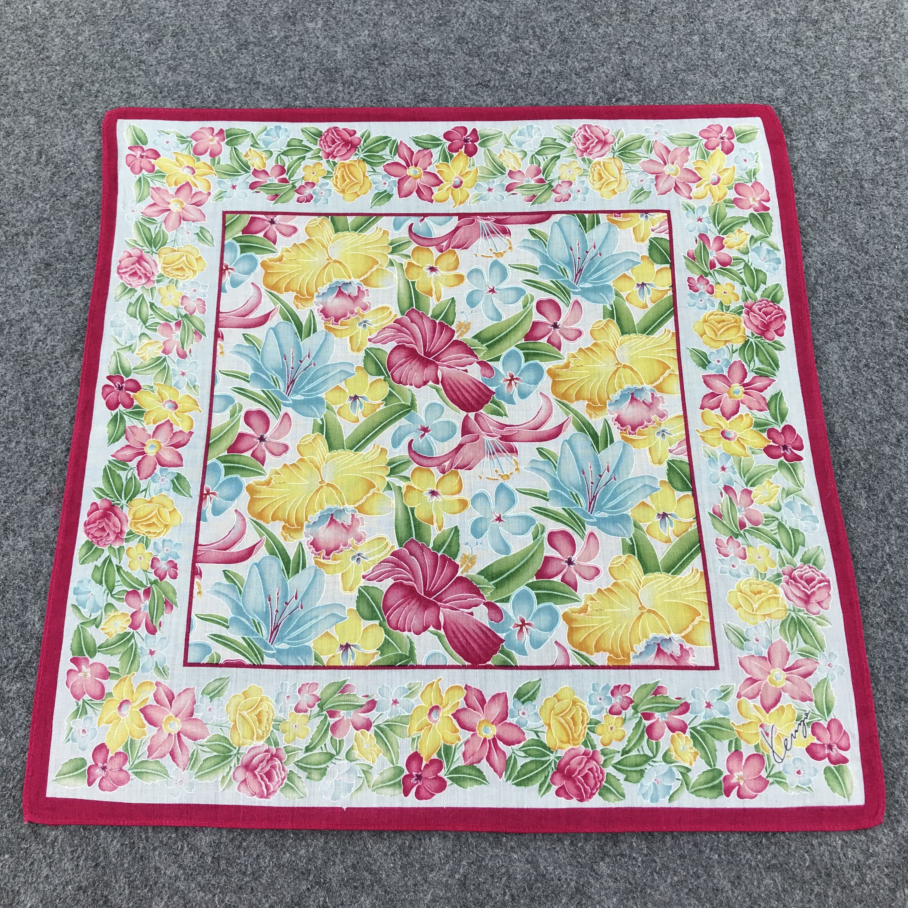 Kenzo × Vintage Kenzo Floral Handkerchief Neckerchief Bandana H162 Size ONE SIZE - 1 Thumbnail