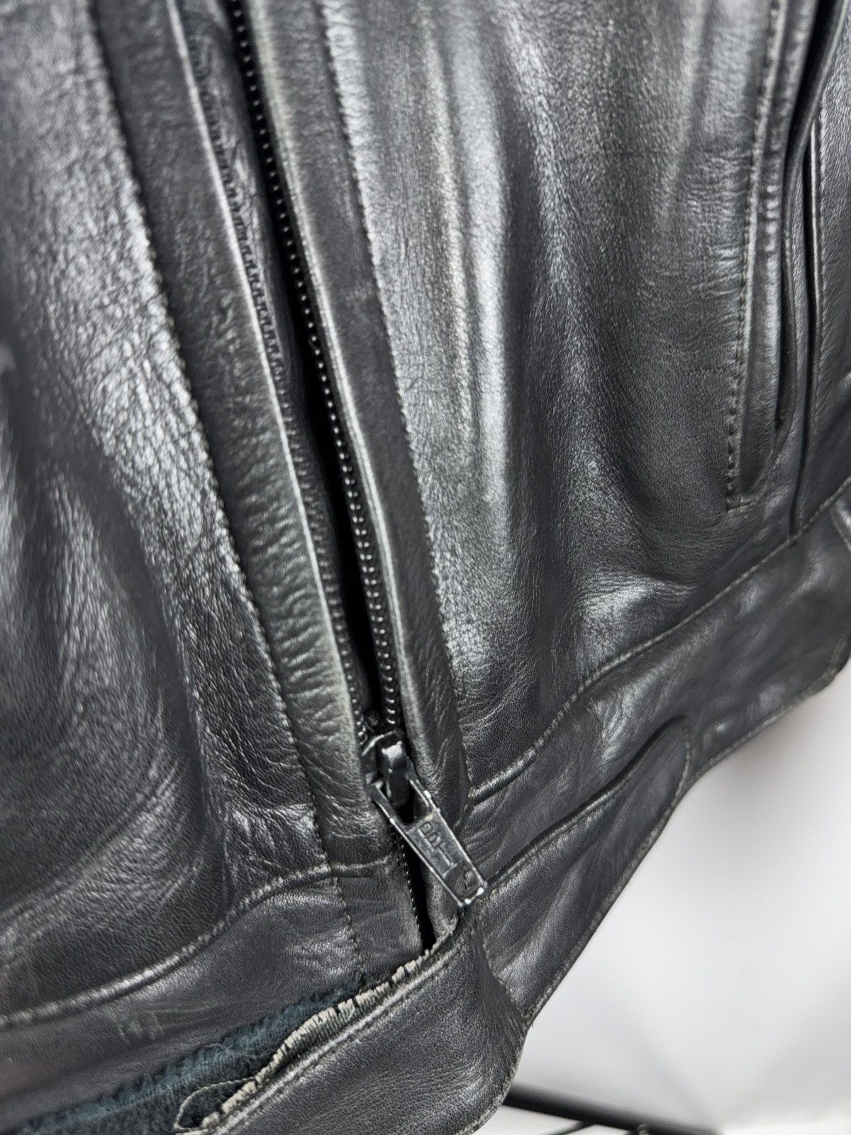 Leather Vntg 00s Heavy Leather Racing MOTO R.S. Bomber Jacket Punk Size US XL / EU 56 / 4 - 9 Thumbnail