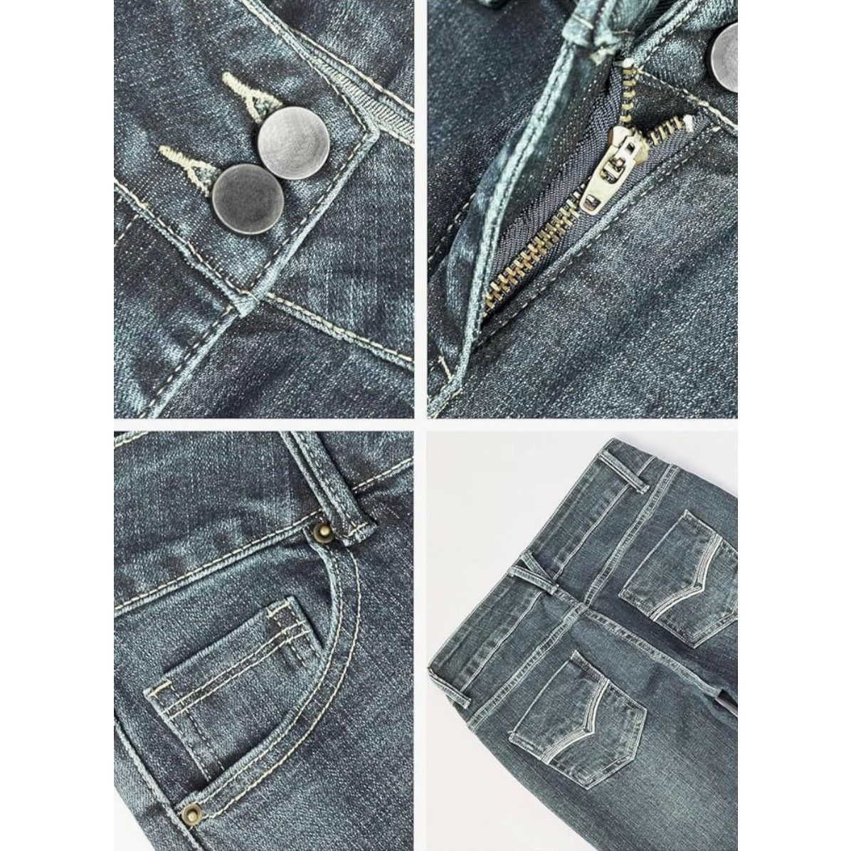 The Unbranded Brand EMMIOL Mid-High Rise Flare Jeans Women, Stretchy Blue XS Size 27" / US 4 / IT 40 - 4 Thumbnail