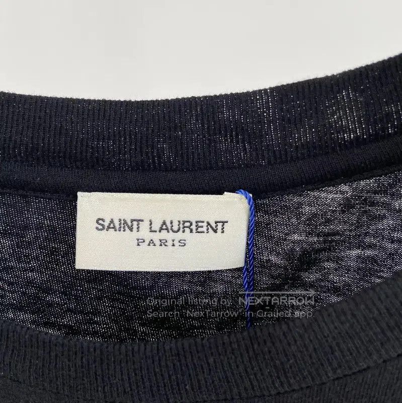 Yves Saint Laurent YSL Summer Black Cotton T-Shirt for Women . Size S / US 4 / IT 40 - 5 Thumbnail