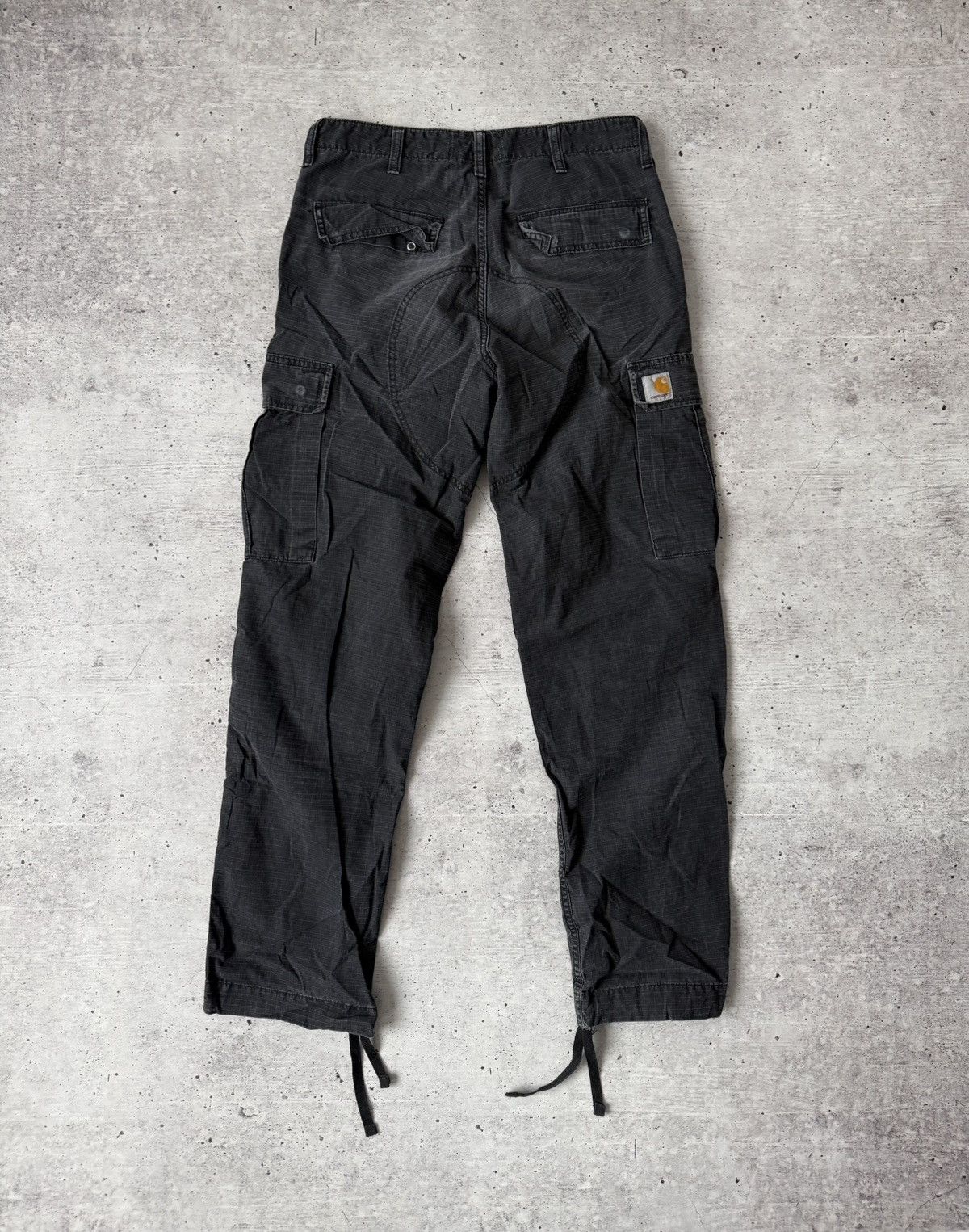 Carhartt Carhartt WIP Regular Cargo Pants Black Ripstop Faded Vintage Size US 30 / EU 46 - 1 Thumbnail