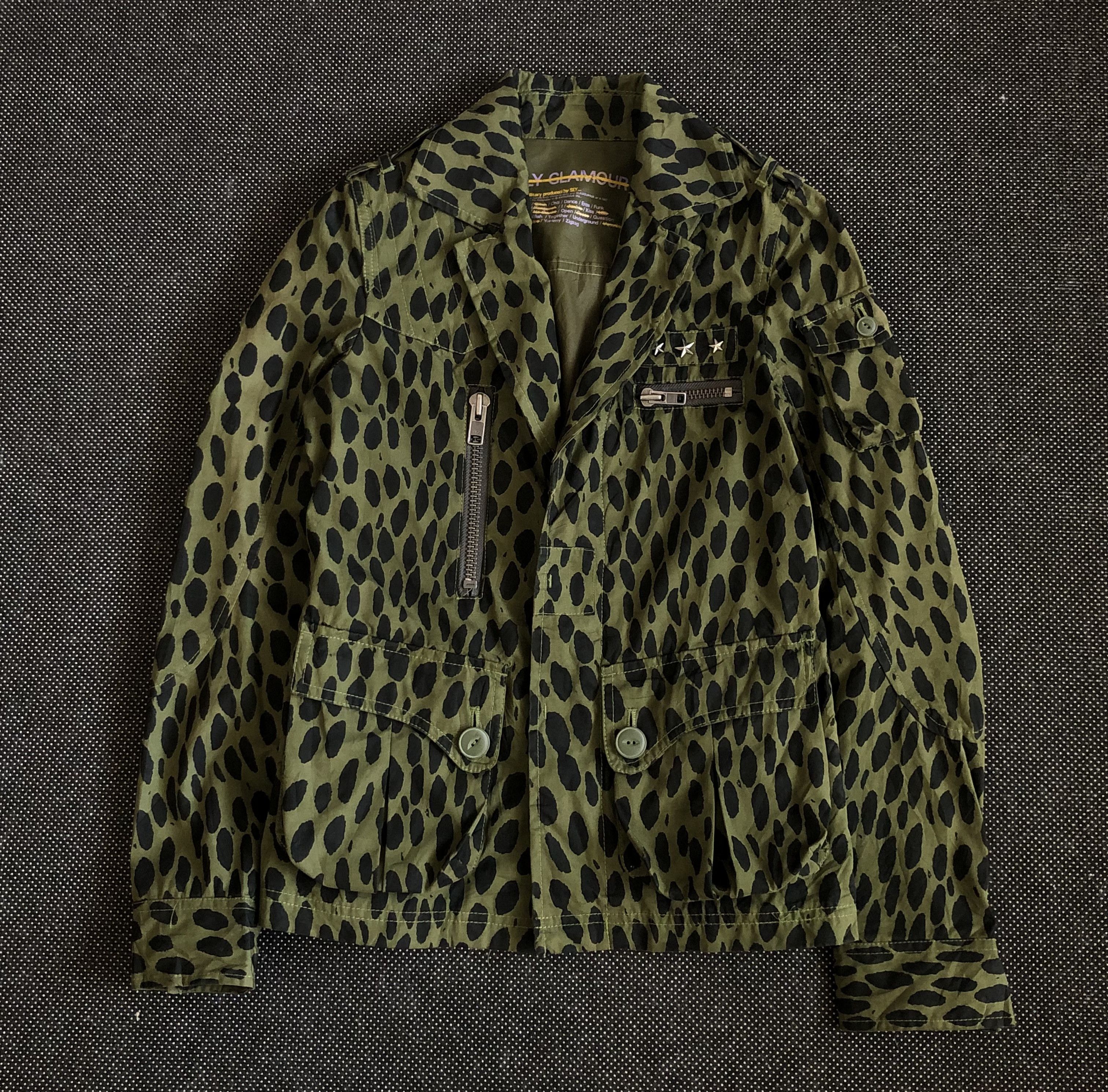 Japanese Brand IFSIXWASNINE JK-W PEAK-2/M Leoapard Print Blazer