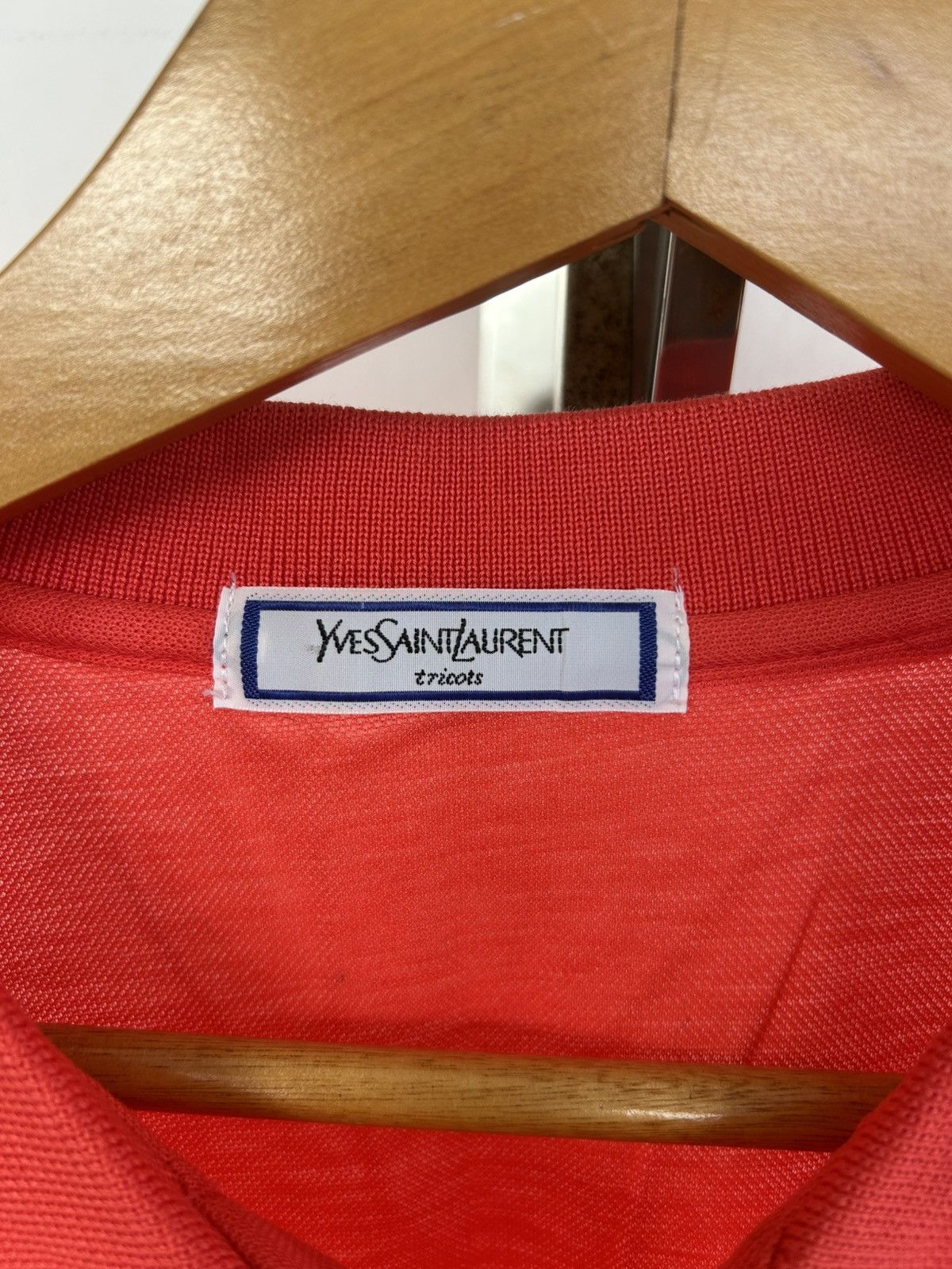 Yves Saint Laurent NOS Ysl Japan Vintage Polo Vermillion Collar Tee Size US L / EU 52-54 / 3 - 8 Thumbnail