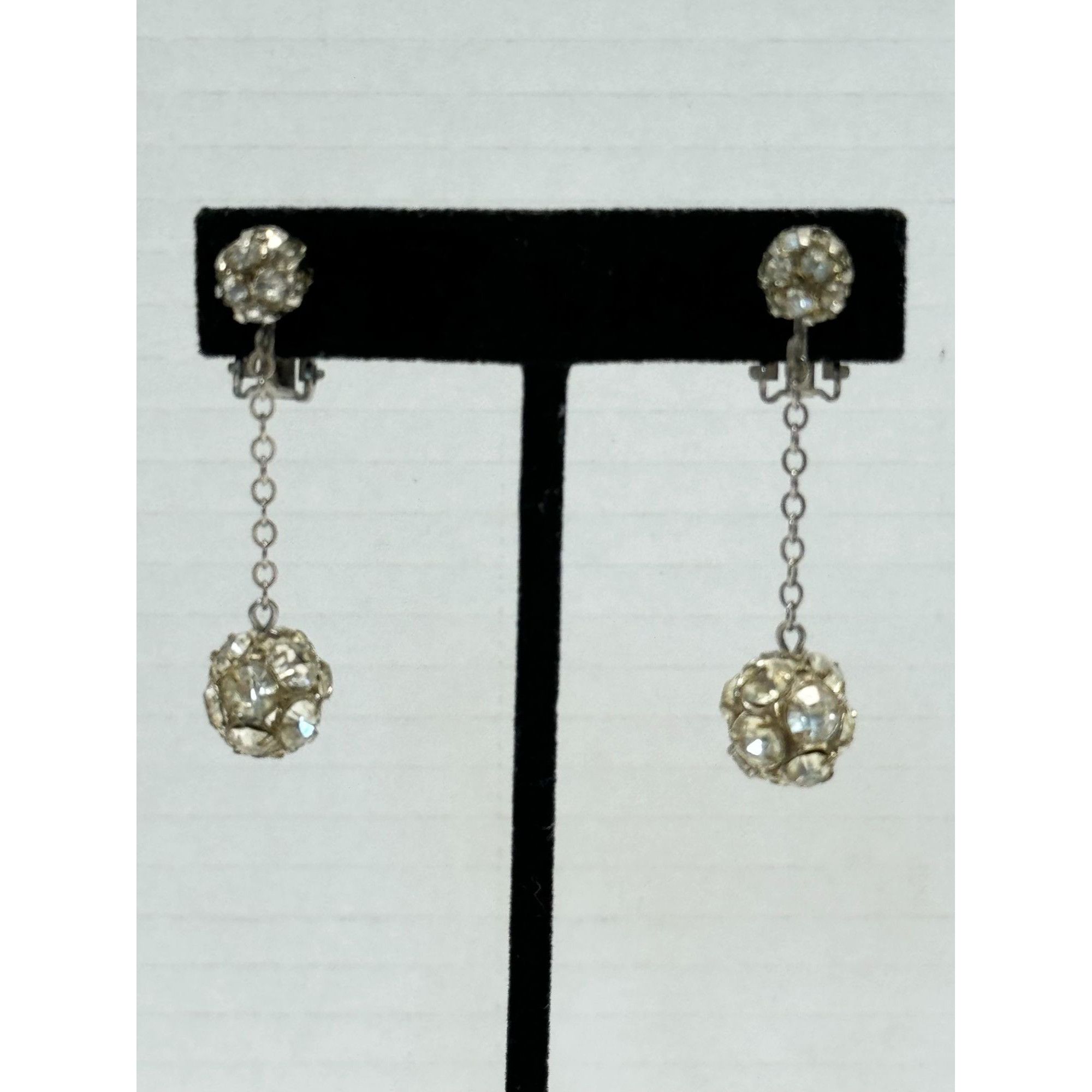 Vintage Vintage rhinestone ball drop earrings Size ONE SIZE - 3 Thumbnail