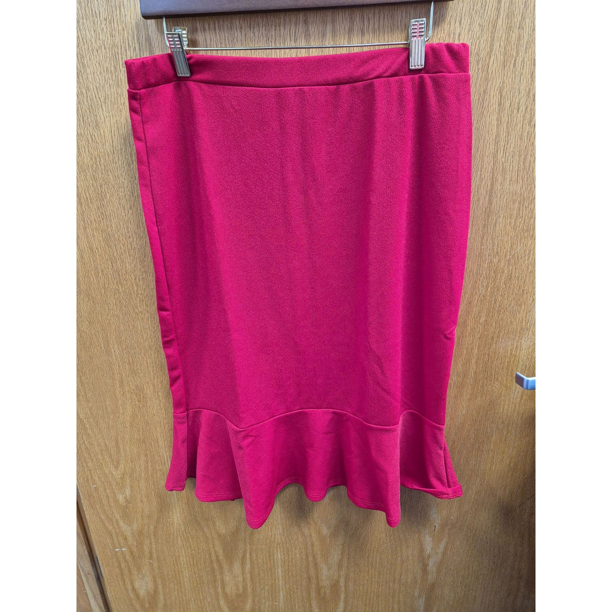 Other Red Ruffle Mermaid Skirt By Amie 1X (Other Sizes Available) Size ONE SIZE - 2 Thumbnail