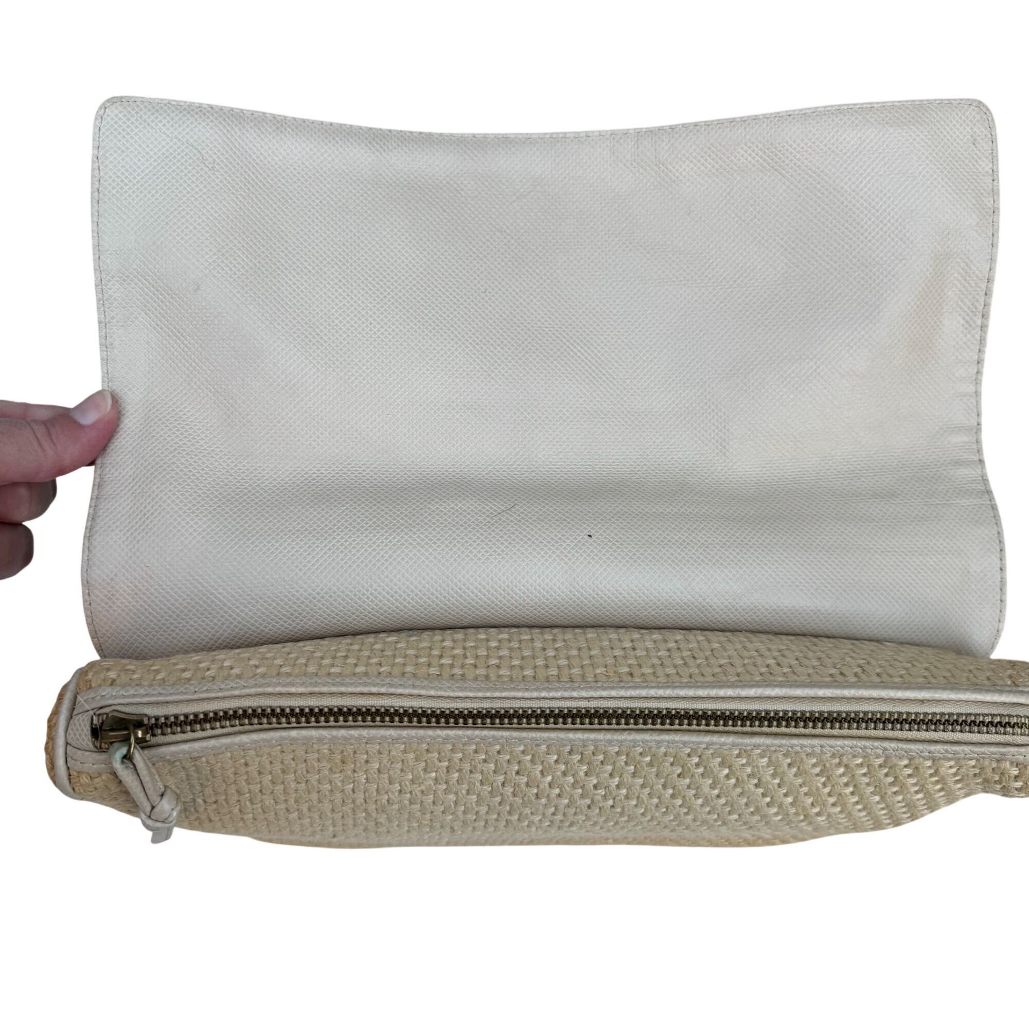 Bottega Veneta Bottega Veneta Vintage Woven Raffia Flap Clutch Bag Leather Size ONE SIZE - 7 Thumbnail