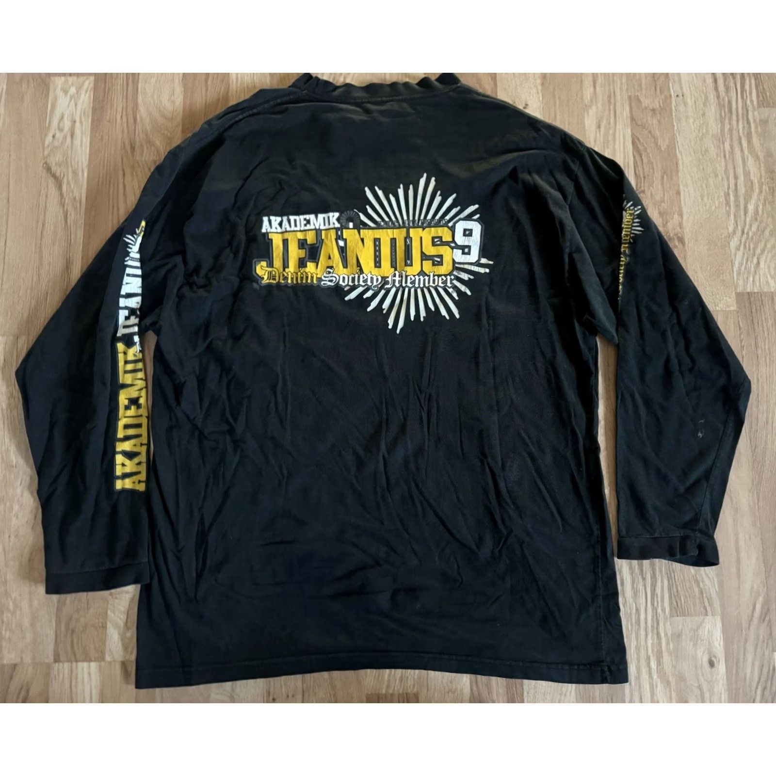 Akademiks VINTAGE Akademiks Long Sleeve T-Shirt XXL Jeanius Black Heavyweight Mens 90s Hip Hop Size US XXL / EU 58 / 5 - 4 Thumbnail