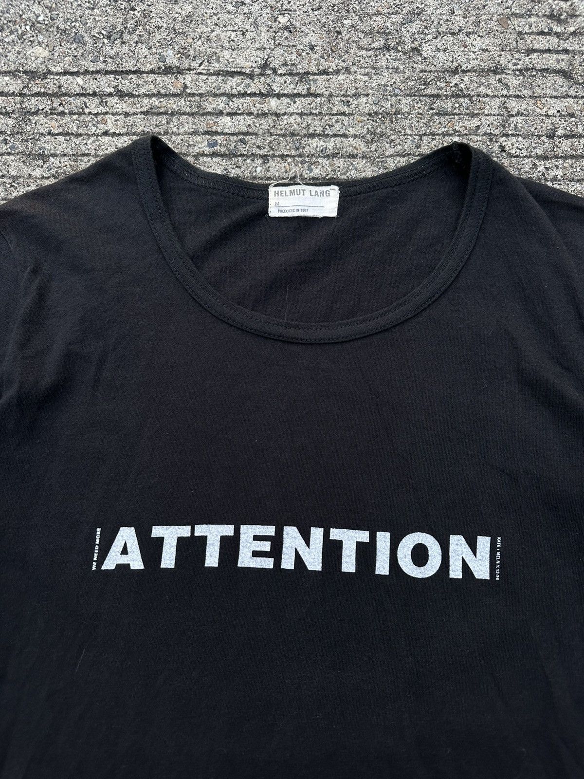 Helmut Lang Helmut Lang AW97 “Attention” Tee Size US XXS / EU 40 - 5 Thumbnail