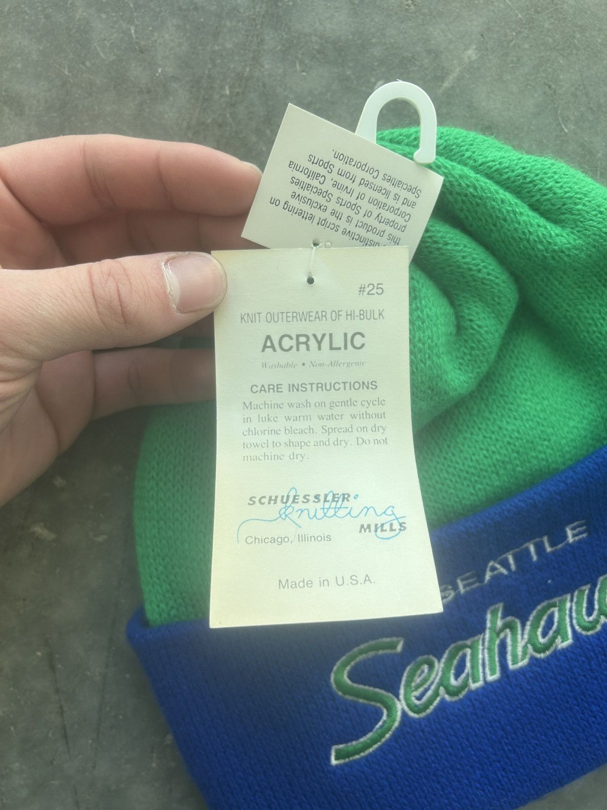 NFL × Sports Specialties × Vintage BNWT Vintage 90s Seahawks Sports Specialties Script Beanie Size ONE SIZE - 3 Thumbnail