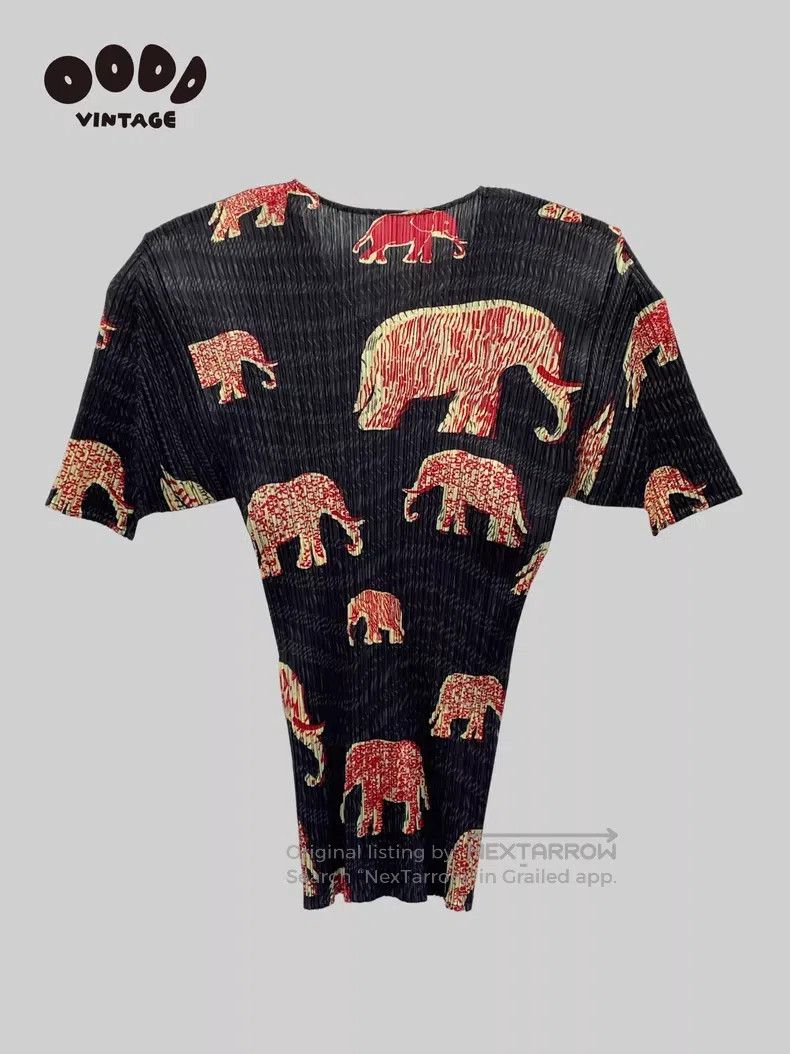 Issey Miyake Issey Miyake Elephant Ruched Short Sleeve Top Size L / US 10 / IT 46 - 2 Thumbnail
