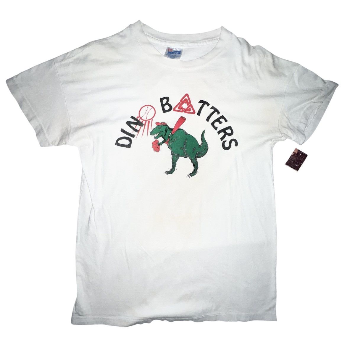 Vintage 90s Vintage Obscure Dinosaur T-Shirt Dino Batters 20x29 Size US XL / EU 56 / 4 - 1 Thumbnail