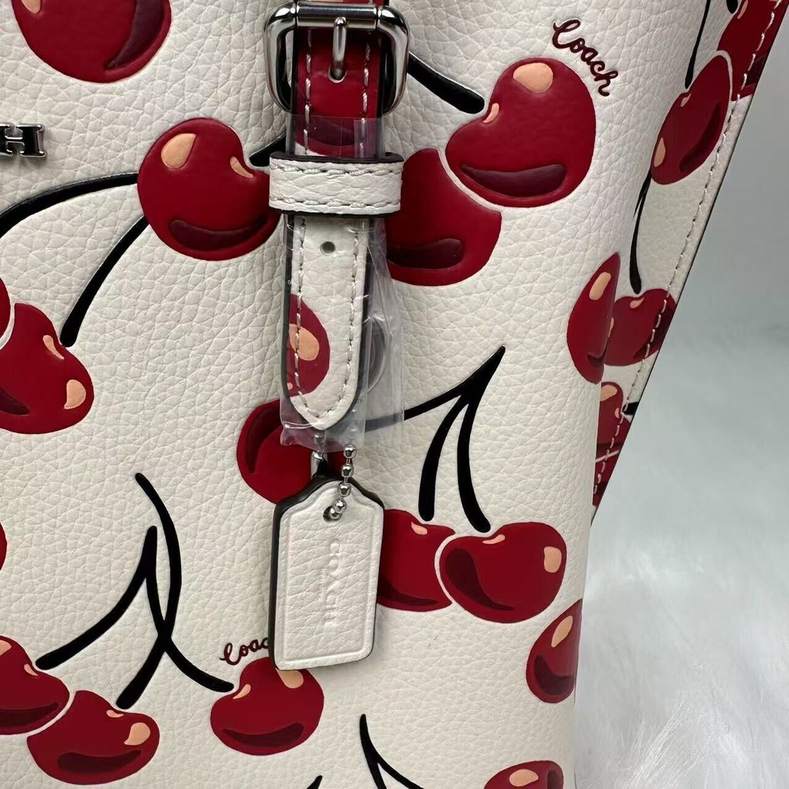 Coach Coach Mollie Tote Bag 25 Crossbody Cherry Print Leather NWT Size ONE SIZE - 10 Thumbnail