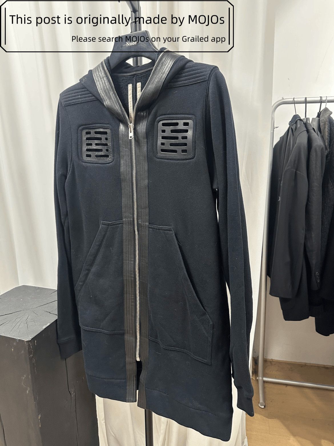 Rick Owens Rick Owens Hollow Pattern Leather Joint Zip-up Hoodie Size US M / EU 48-50 / 2 - 3 Thumbnail
