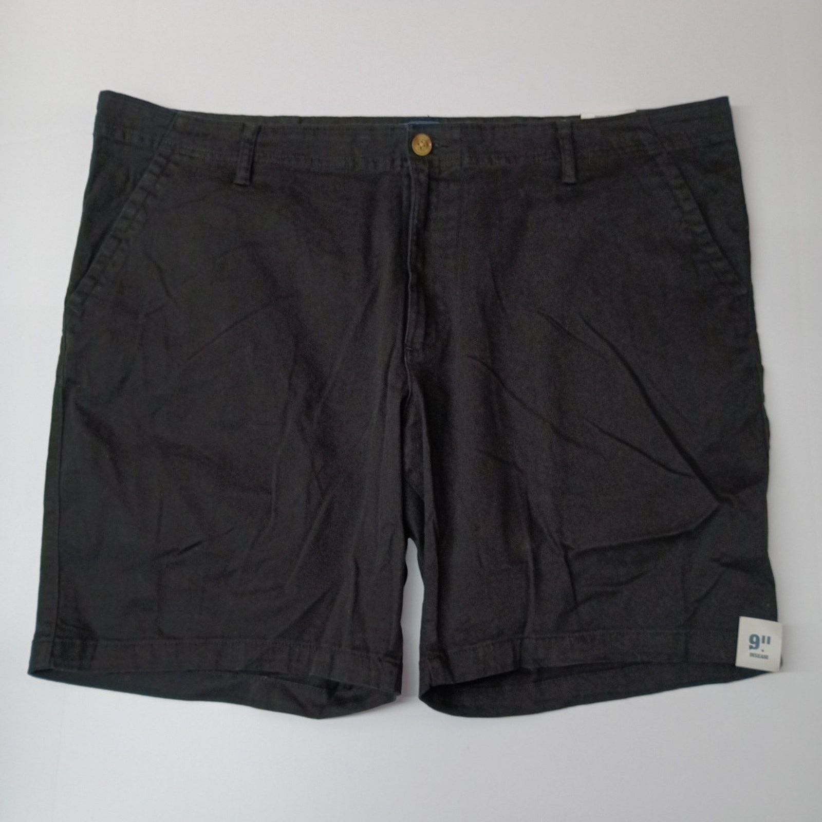 George George Twill Shorts Men's Size 44 Black Flat Front 9" Inseam Size US 44 / EU 60 - 1 Thumbnail