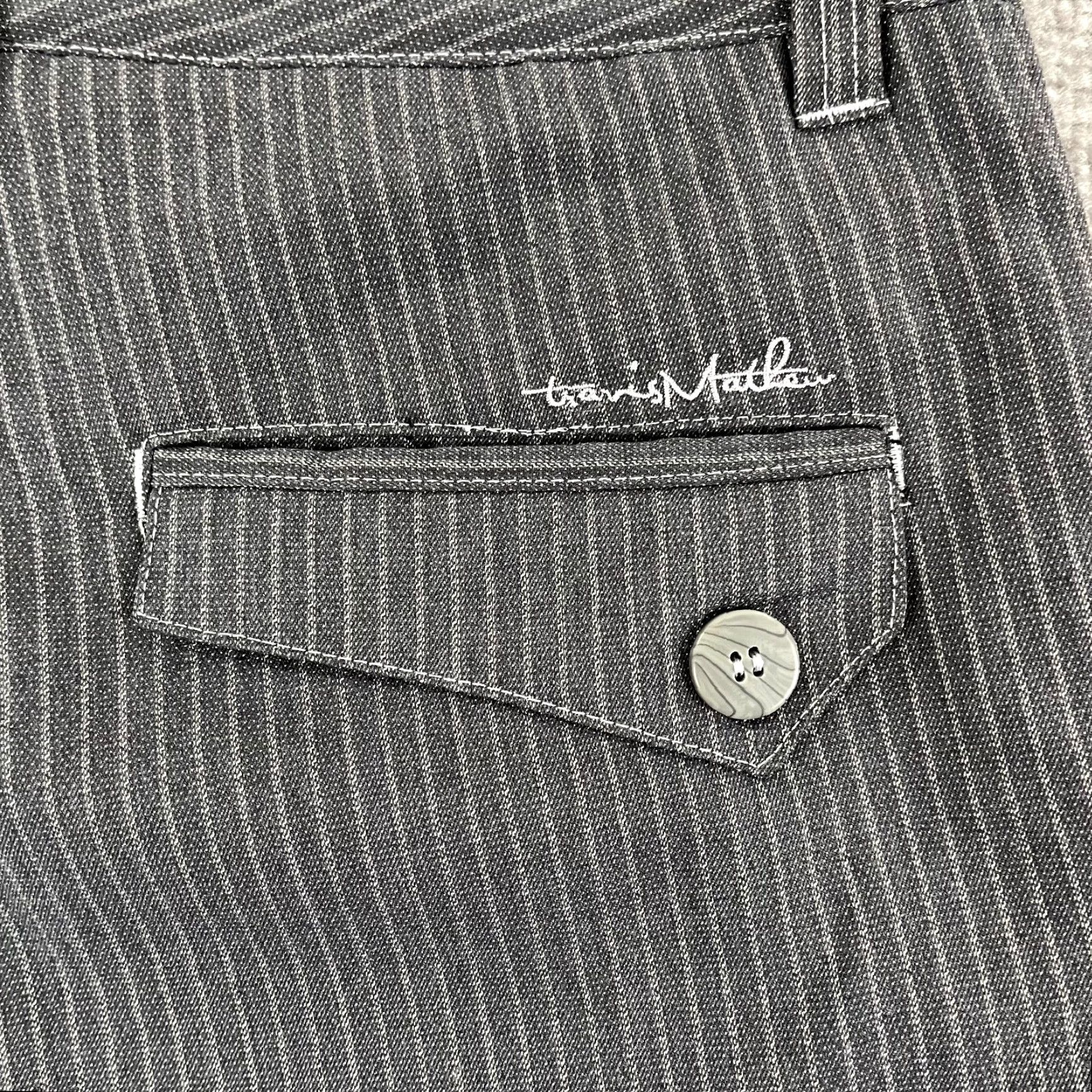 TravisMathew TRAVIS MATHEW Shorts Mens Size 38 x 10.5" Gray Striped Golf Khakis Casual Blend Shirt? Size US 38 / EU 54 - 3 Thumbnail