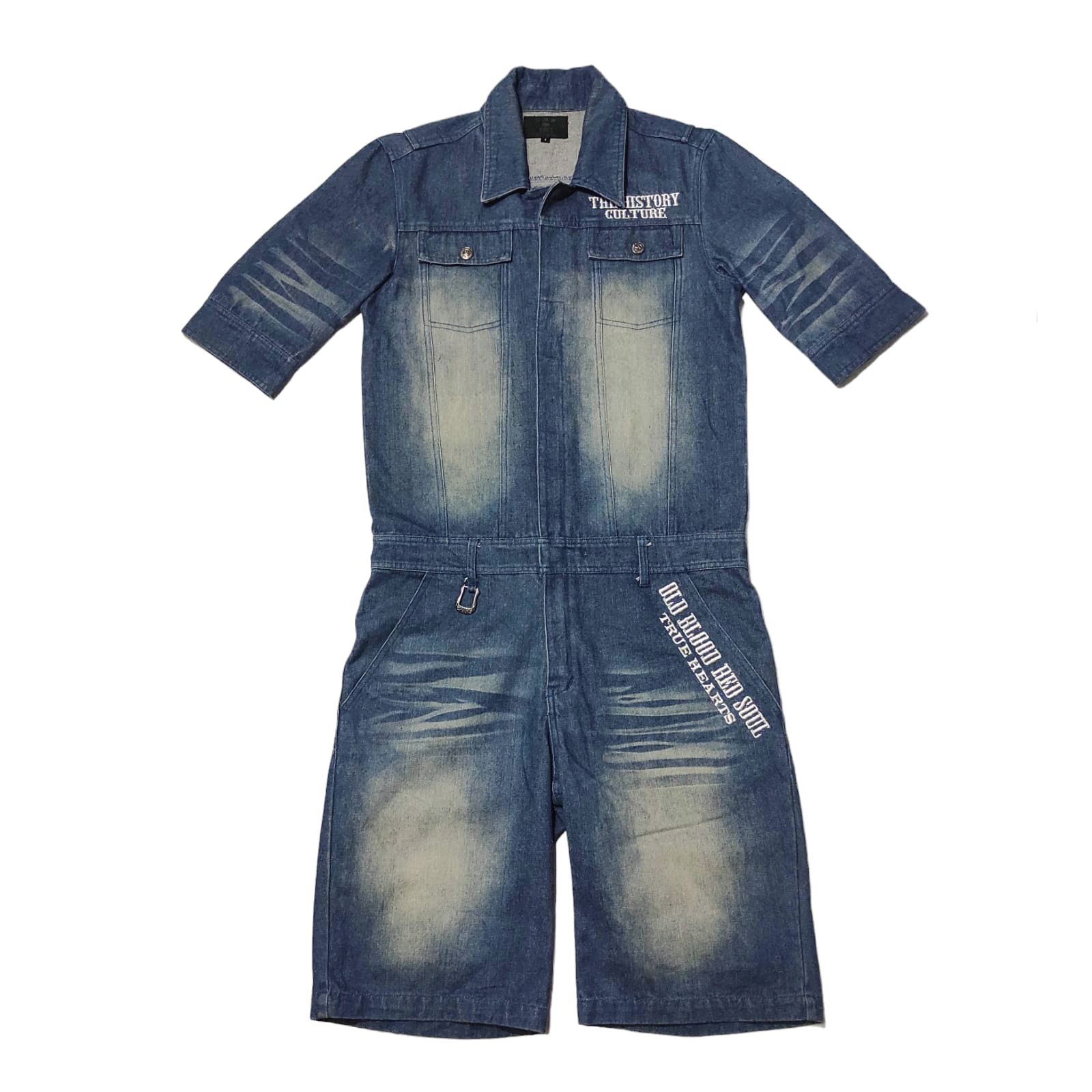 Japanese Brand C.D.S BLACK SENSE Punk Skull Coverall Overall Denim Jeans Size US M / EU 48-50 / 2 - 2 Thumbnail