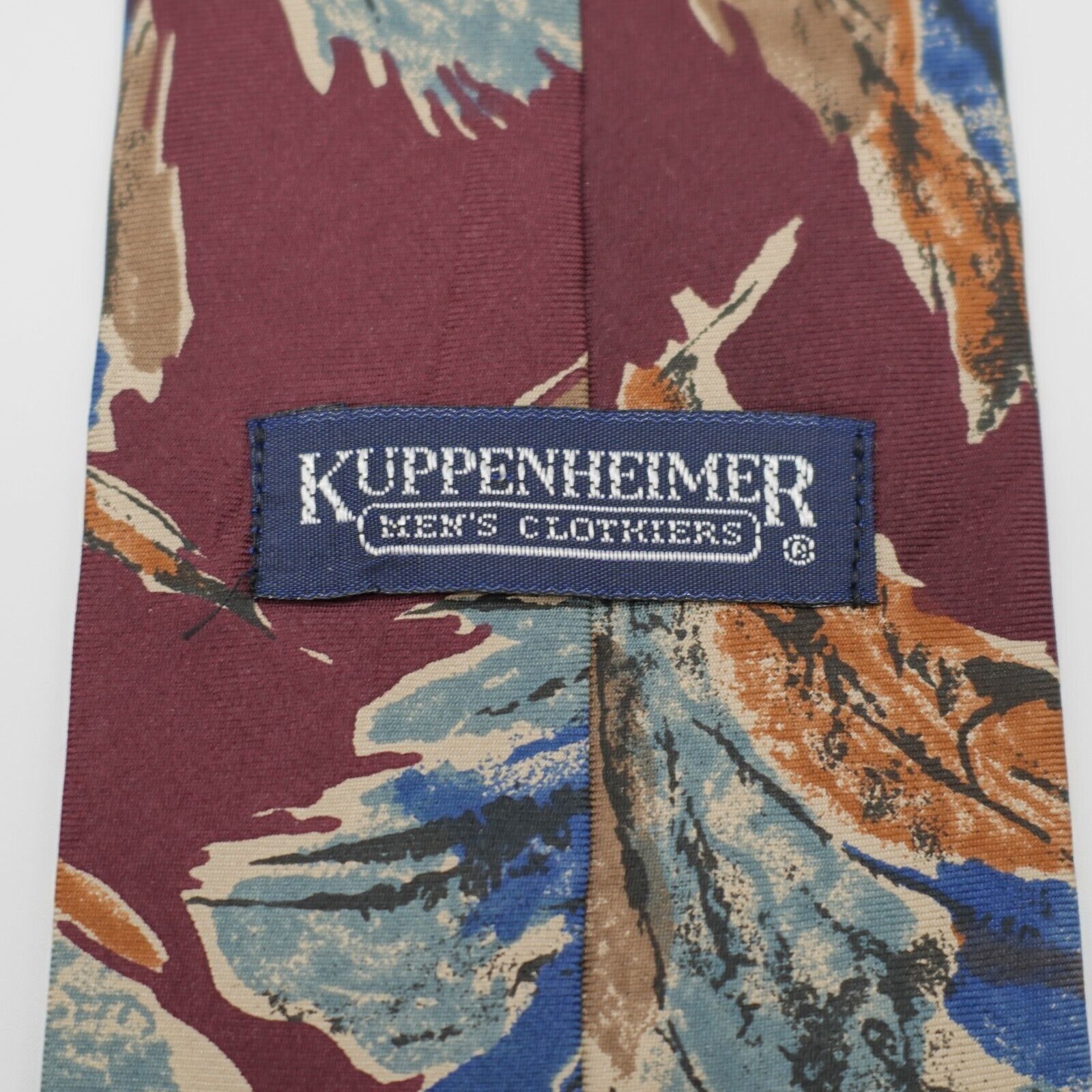 Designer Kuppenheimer Red Blue Orange Floral Print Silk Tie Size ONE SIZE - 3 Thumbnail