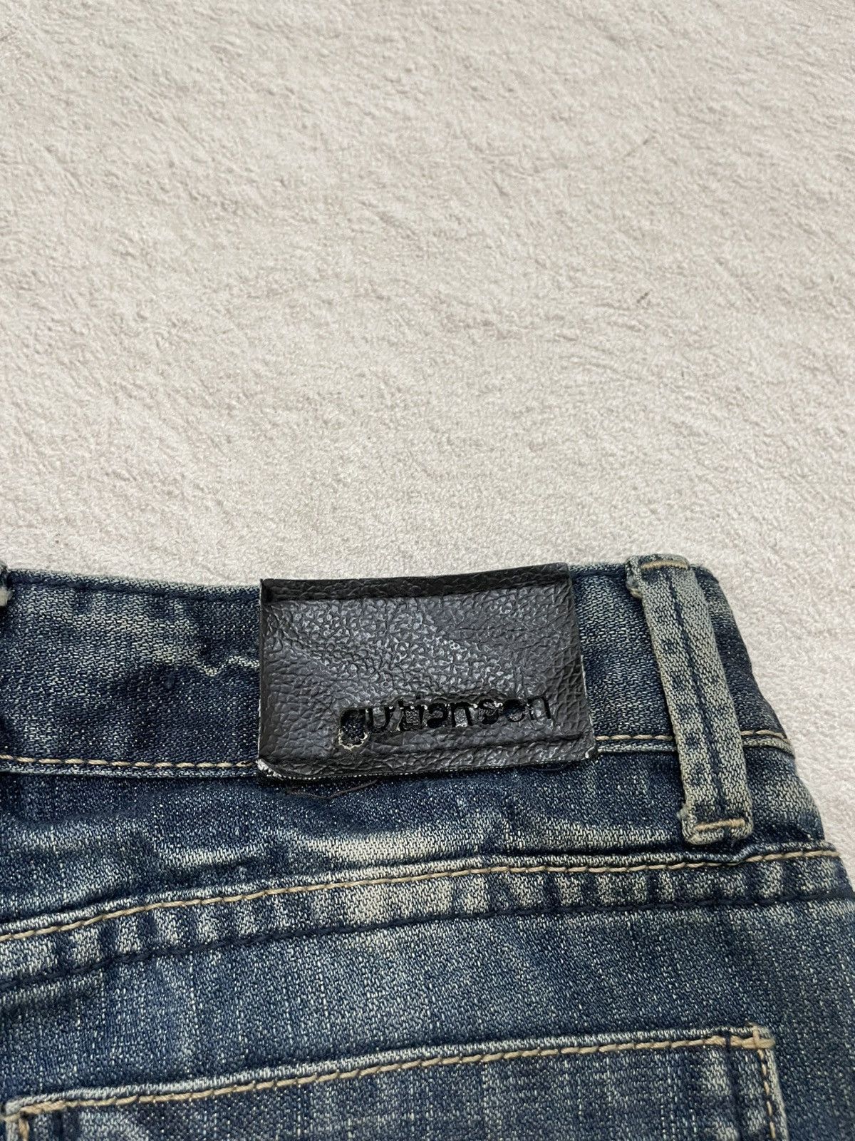 Japanese Brand 2000s Number Nine Denim Embroidered Heavy Fading Jeans Y2K Size US 27 - 10 Thumbnail