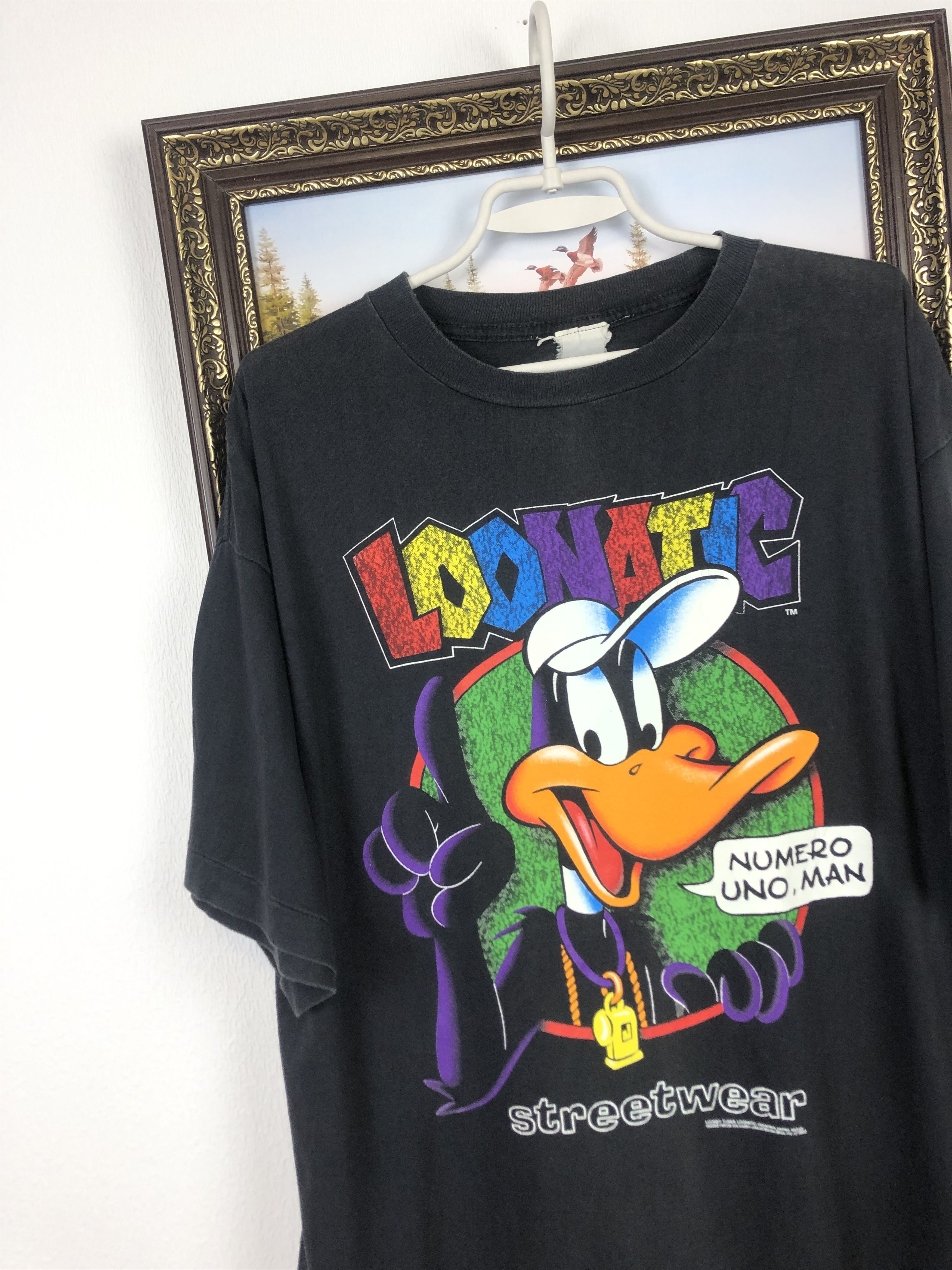 Cartoon Network Vintage 1992 Daffy Duck Loonatic Tee Numero Uno Shirt Rare Size US L / EU 52-54 / 3 - 3 Thumbnail