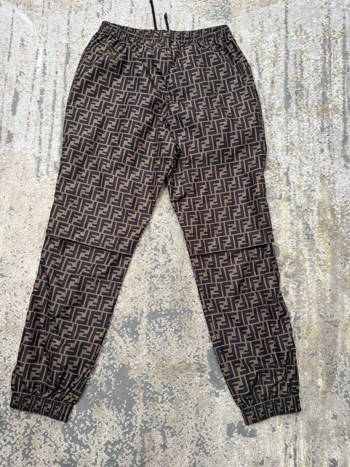 Fendi Fendi FF Monogram Nylon Track Pants Brown Size 46 Size US 44 / EU 60 - 2 Thumbnail