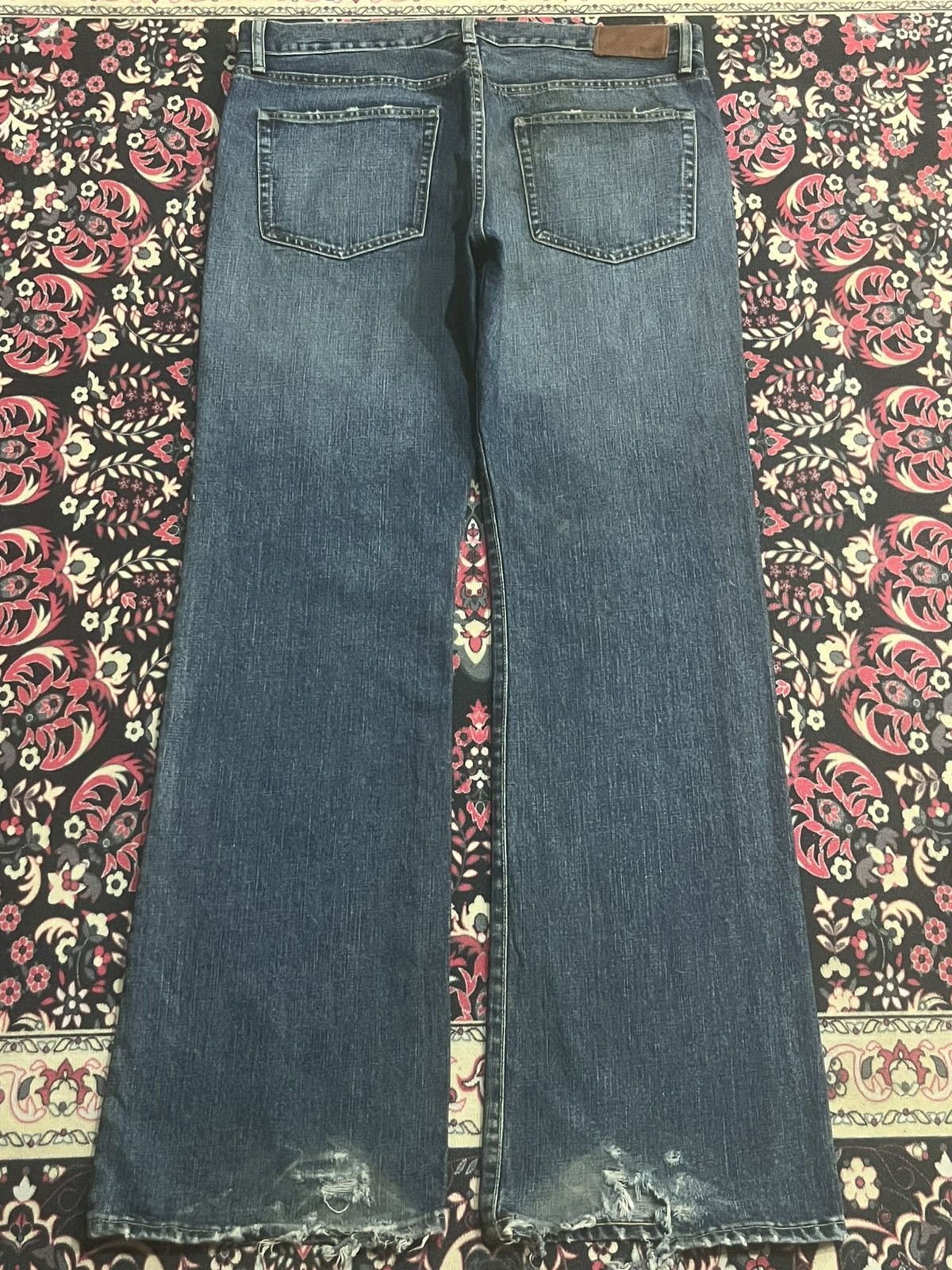 Undercover × Uniqlo Vintage Uniqlo B002 Dark Blue Ripped Hem Flare Jeans Size US 36 / EU 52 - 2 Thumbnail