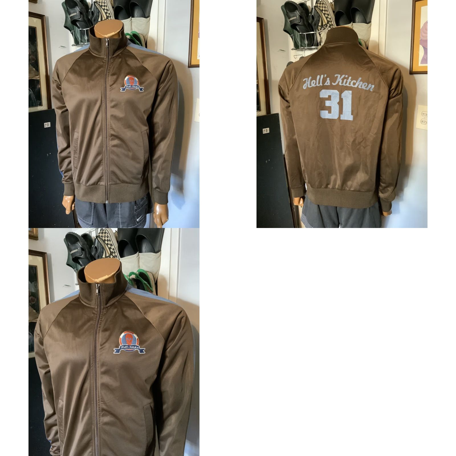 Vintage VINTAGE Parts Hell’s Kitchen 31 Skull Gordon Ramsay Brown Striped Race Track Jacket Sz.M Mens Track Brown Skull Striped Racing Size US M / EU 48-50 / 2 - 8 Thumbnail