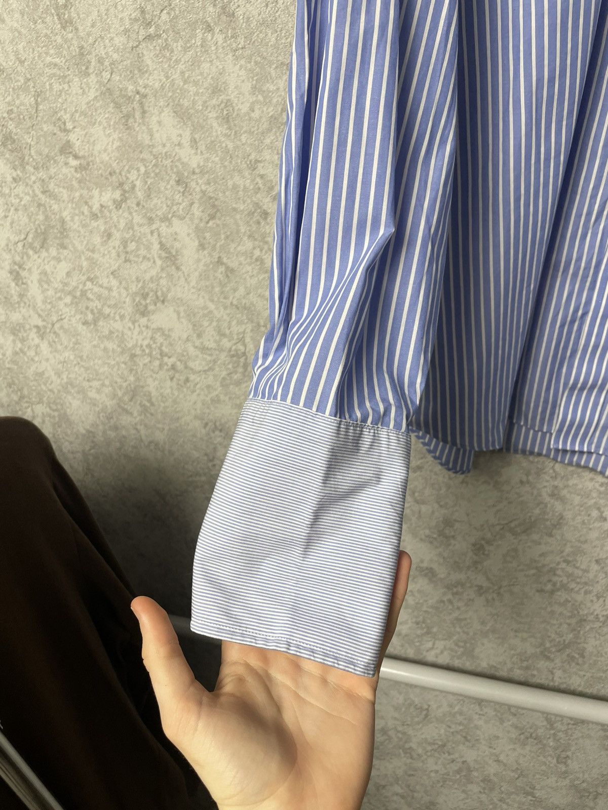 Balmain Vintage Balmain Business Stripe Shirt w/ French Cuffs 16½/42 Size US XL / EU 56 / 4 - 6 Thumbnail