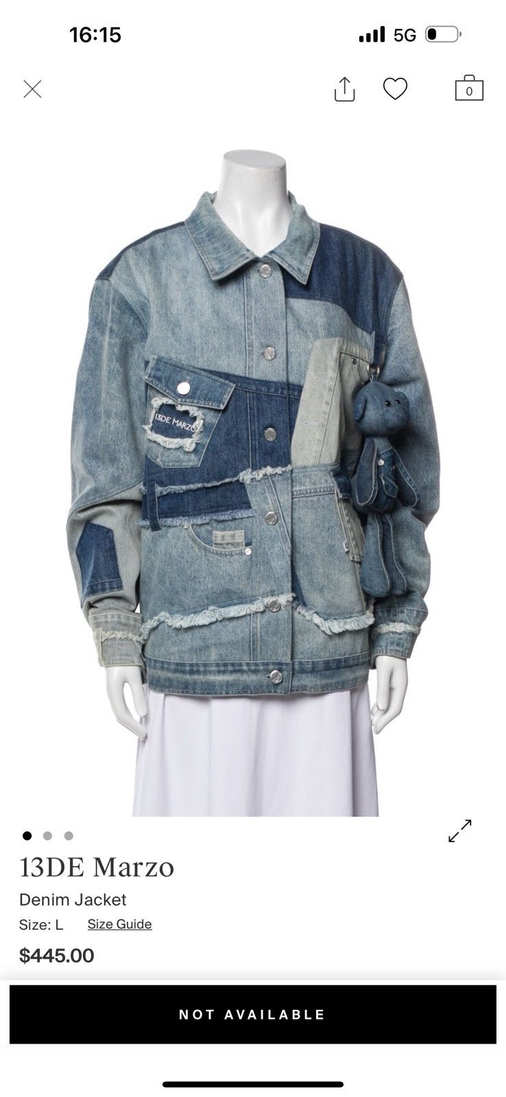 13DE MARZO 13De Marzo Denim Jacket Size L / US 10 / IT 46 - 1 Thumbnail