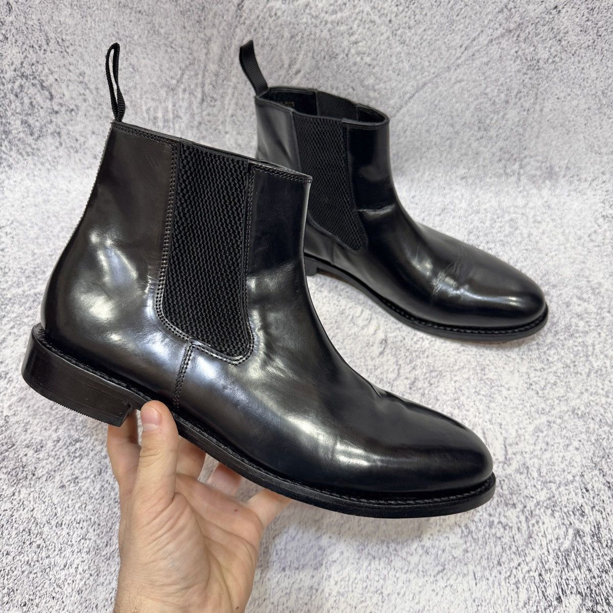 Handmade Samuel Windsor Black Welted Chelsea Boots UK11 US12 EU45 Size US 12 / EU 45 - 4 Thumbnail
