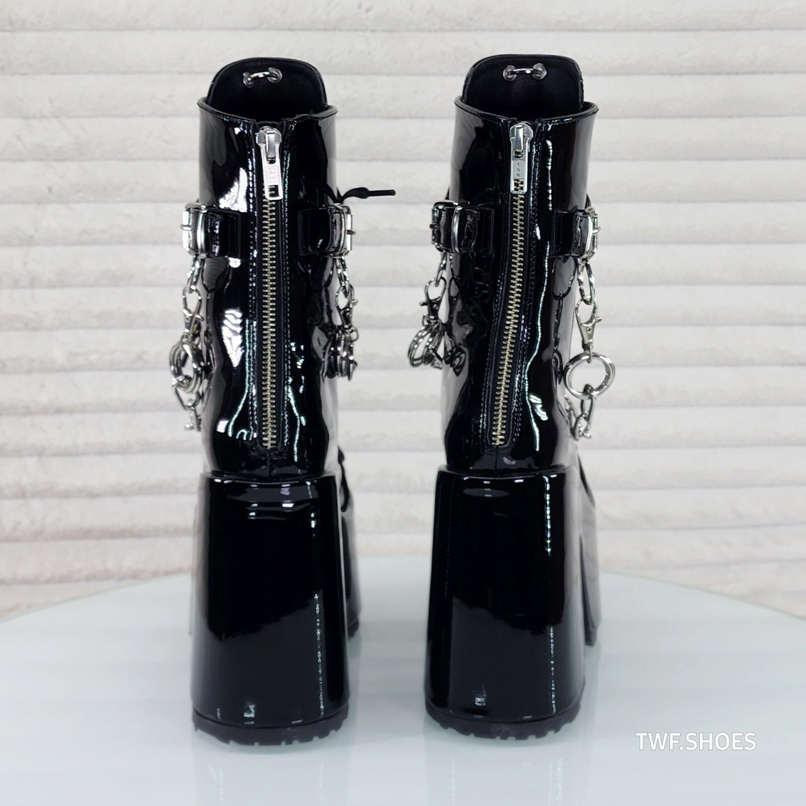 Other DEMONIA Camel 65 Stacked Black Patent Platform Goth Punk Cal Size US 6 / IT 36 - 4 Thumbnail