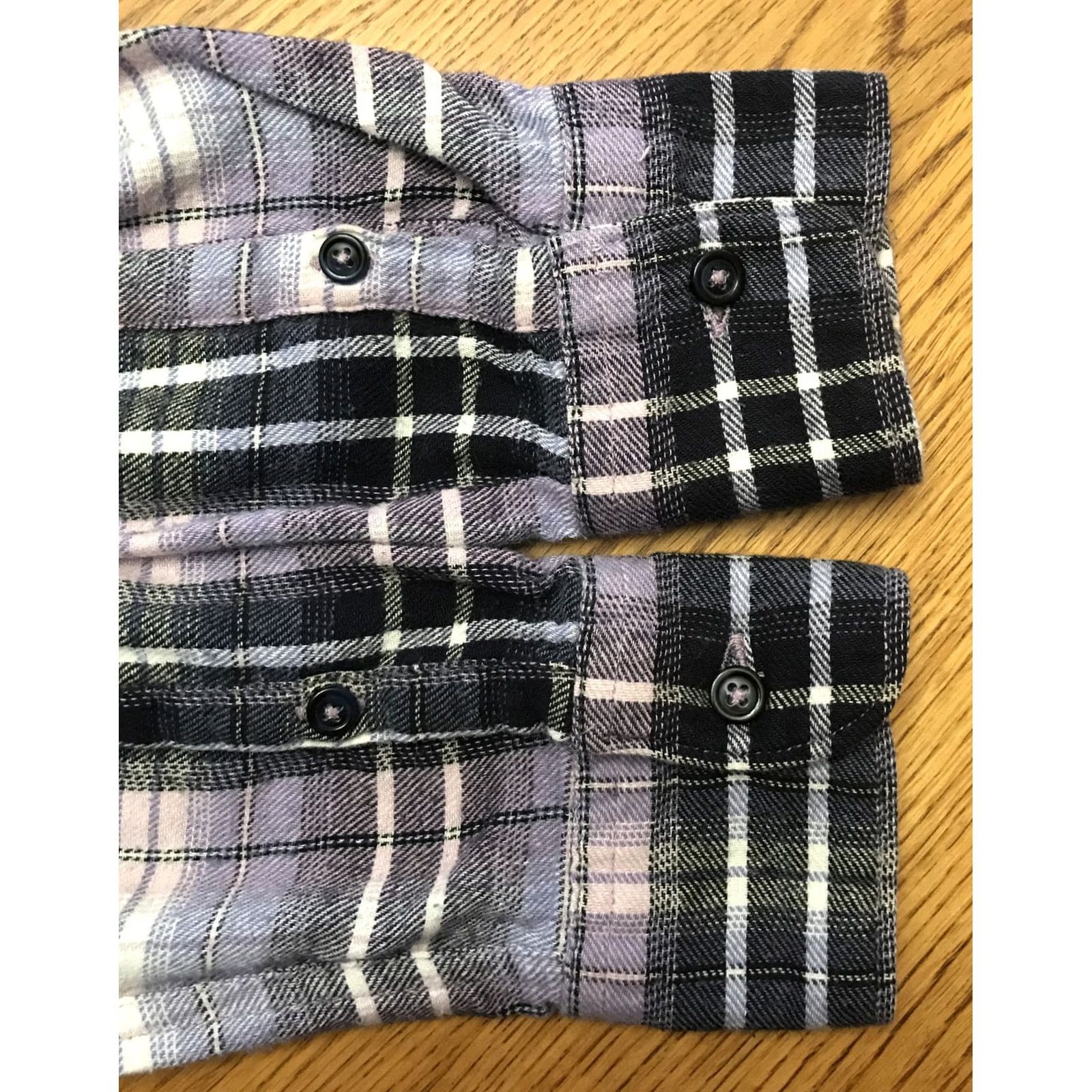 Vintage Woolrich Shirt Cotton LARGE Plaid purple black Flannel Button Down L/S Sz 1237 Women Size L / US 10 / IT 46 - 6 Thumbnail