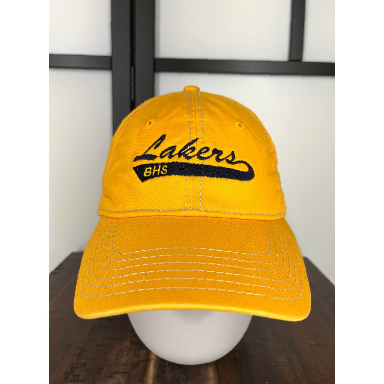 Vintage Bonneville Lakers Highschool Hat Cap Adult Yellow 100% Cotton Size ONE SIZE - 2 Thumbnail