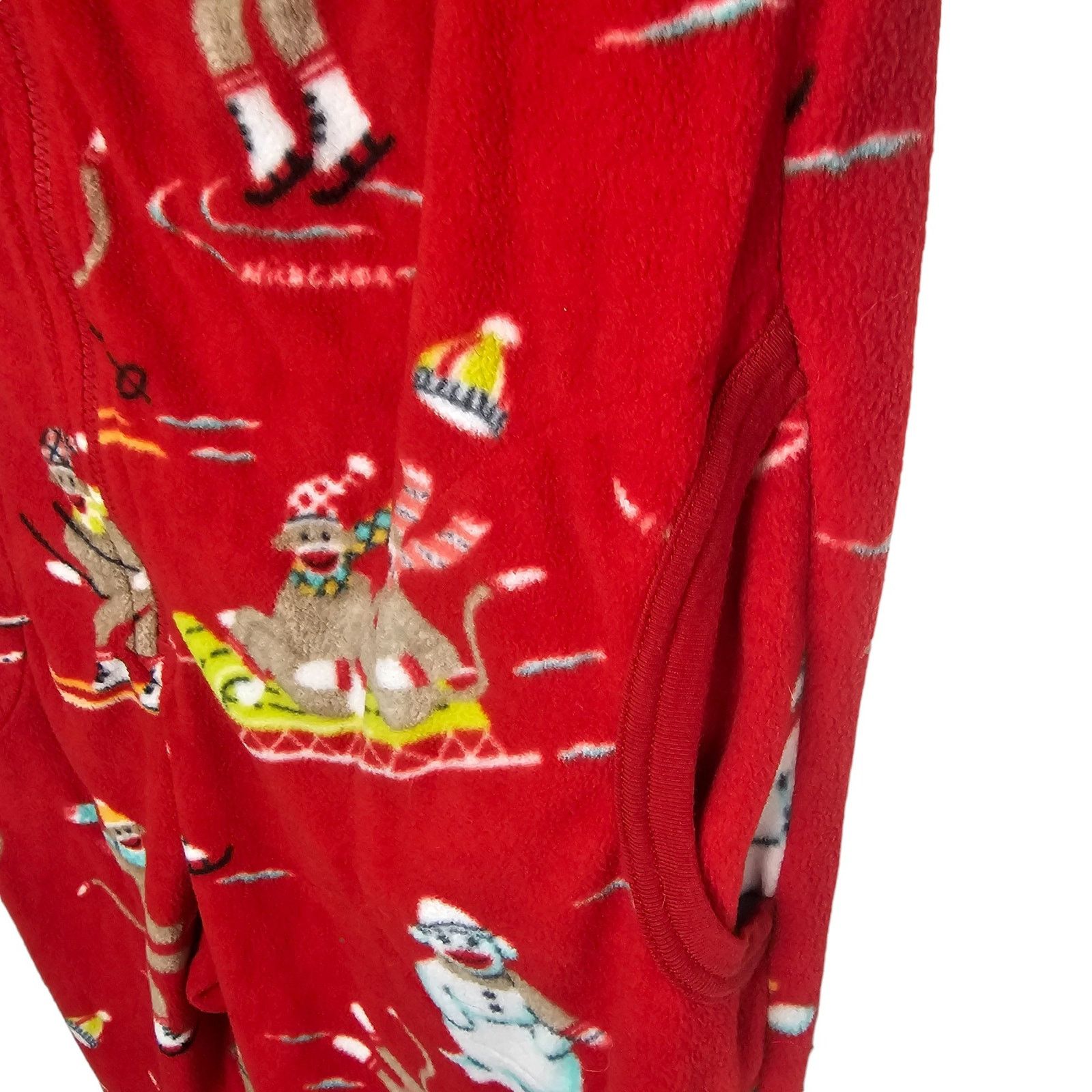 Nickelodeon Nick & Nora Womens Sledding Monkeys 1Pc Fleece Pajamas Sz S Size 38" / US 16 / IT 52 - 6 Thumbnail
