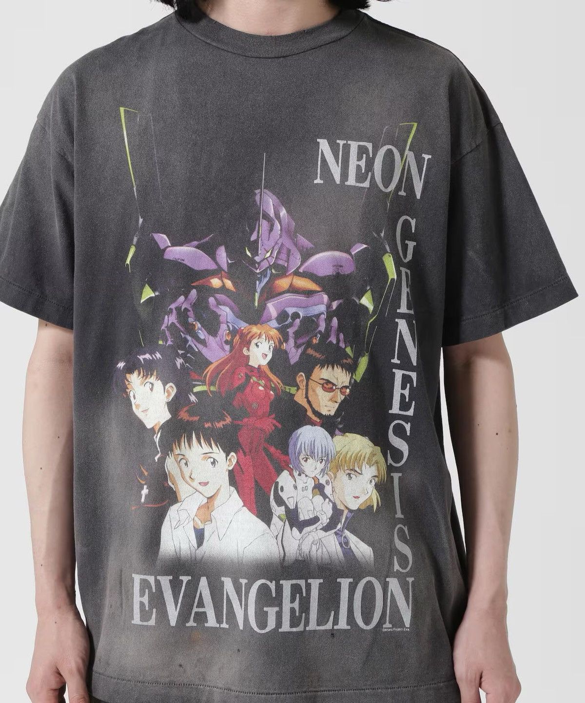 Saint Michael SAINT MICHAEL X EVANGELION GRAPHIC TEE BLACK (Hemmed 
