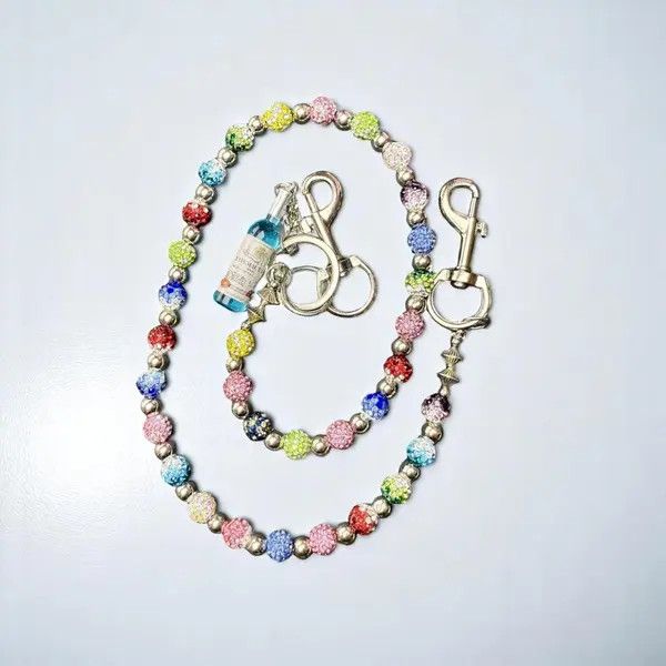 Jewelry Colorful Lucky Beaded Wallet Chain, Pants Chain, Belt Chain Size ONE SIZE - 1 Thumbnail
