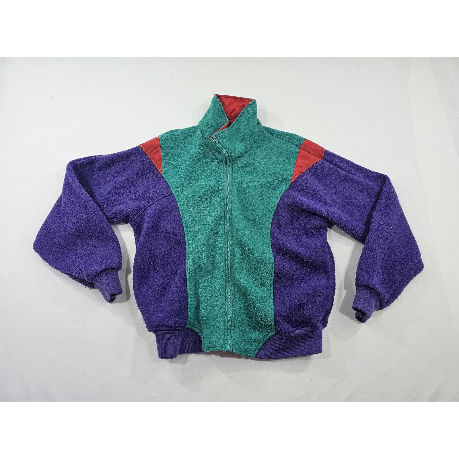90s Woolrich Fleece Jacket Color Block Womens Sz M