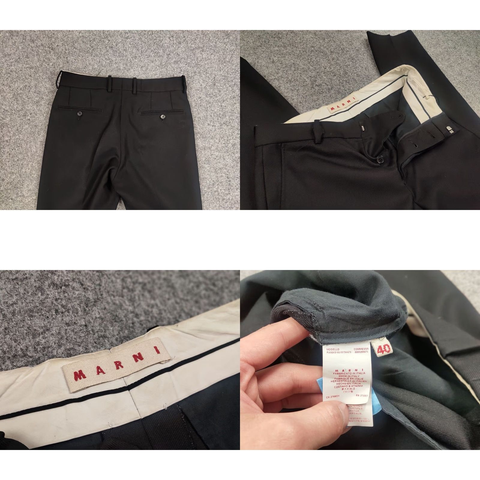 Marni Marni Design Classic Black Wool Trouser Pants Size 27" / US 4 / IT 40 - 8 Thumbnail