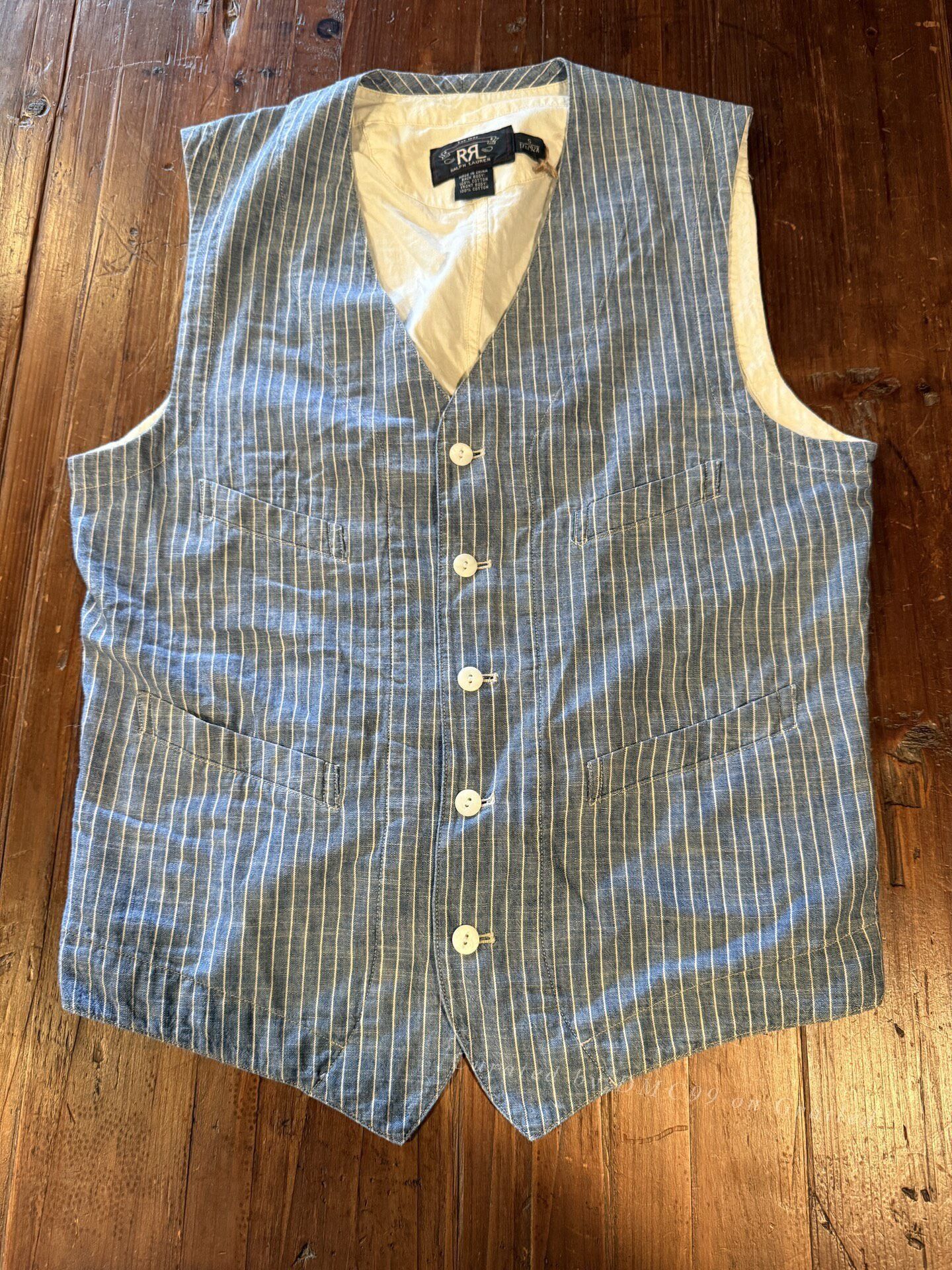RRL Ralph Lauren RRL Ralph Lauren Striped Vest Size US S / EU 44-46 / 1 - 1 Thumbnail