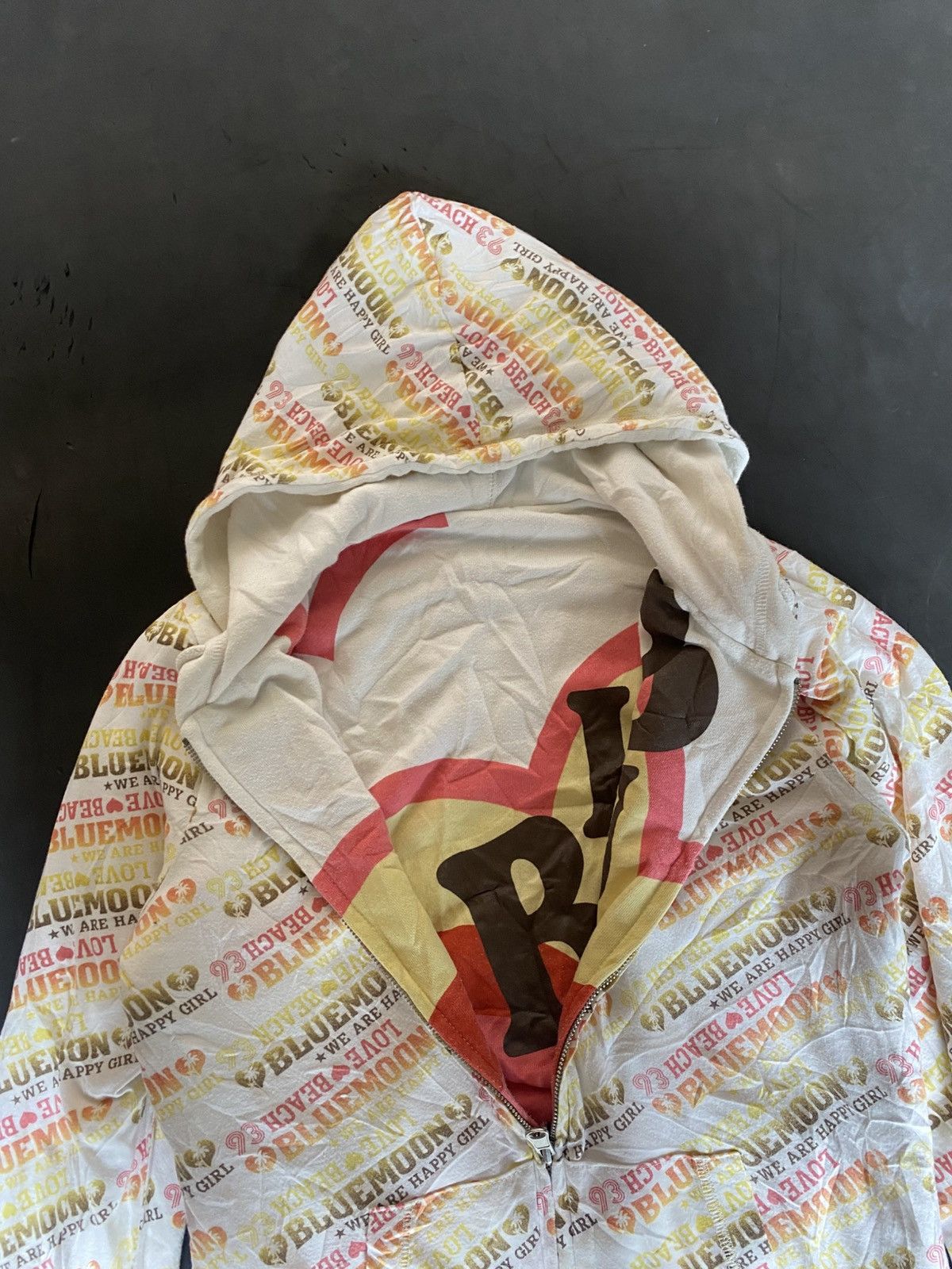 Vintage Bluemoon Reversible Hoodie Poem Styled Goa Size US M / EU 48-50 / 2 - 6 Thumbnail
