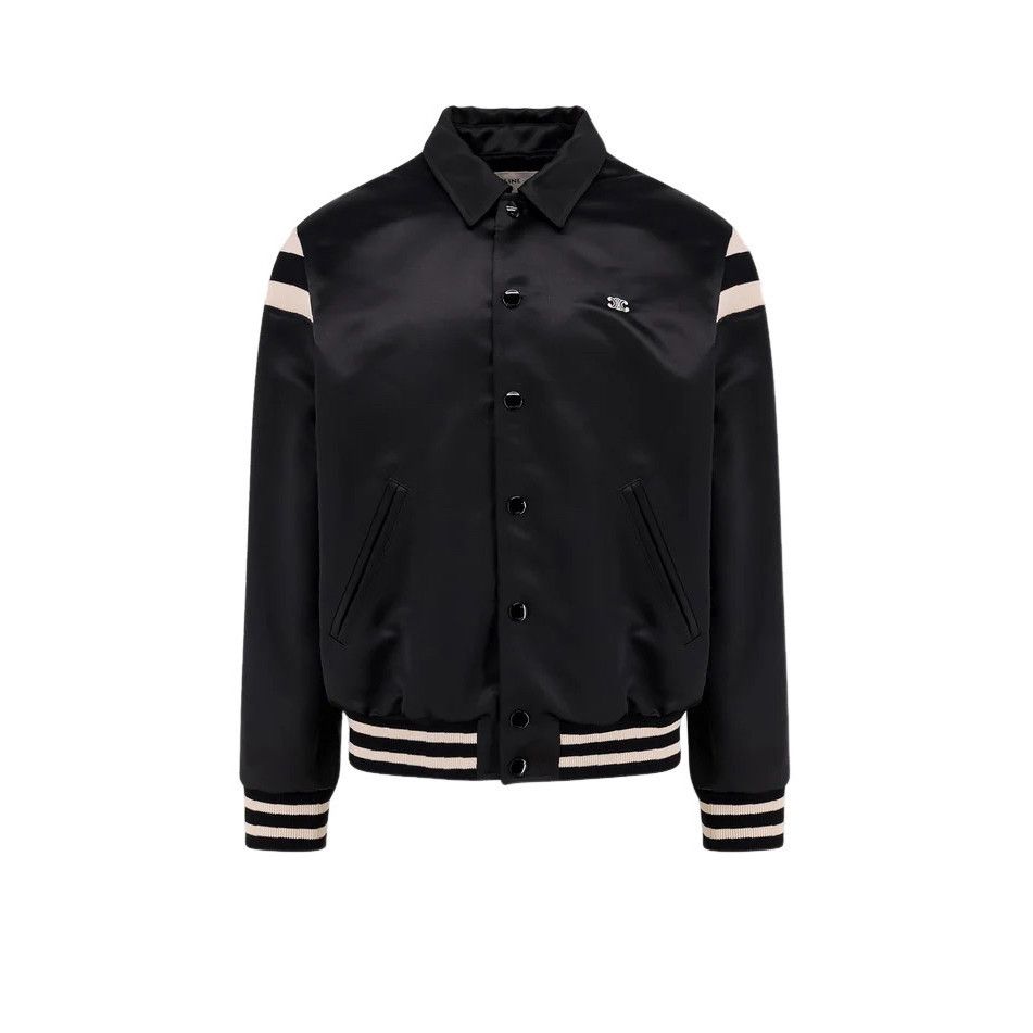 Celine CELINE Black Satin Bomber Jacket New & Authentic (Men's size Size US L / EU 52-54 / 3 - 1 Thumbnail