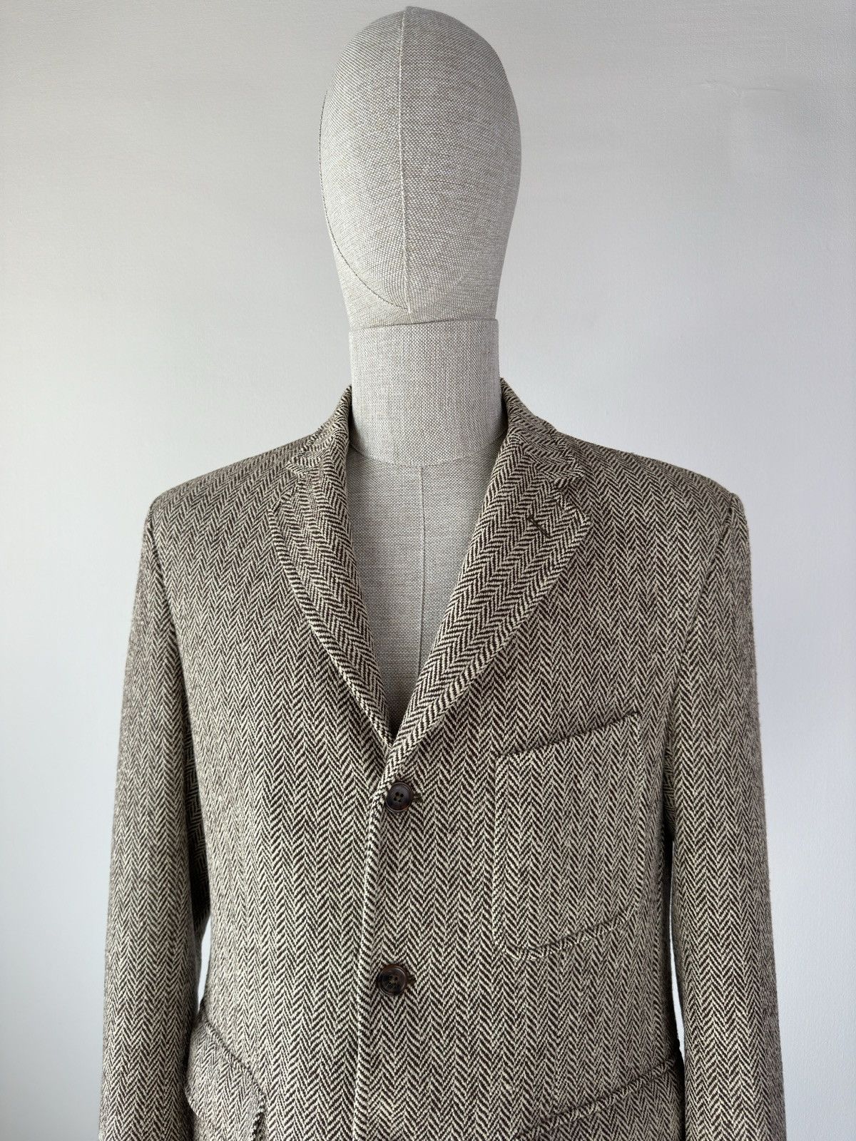 Ralph Lauren POLO RALPH LAUREN Herringbone Wool Tweed Jacket Blazer Coat Size 44R - 12 Thumbnail