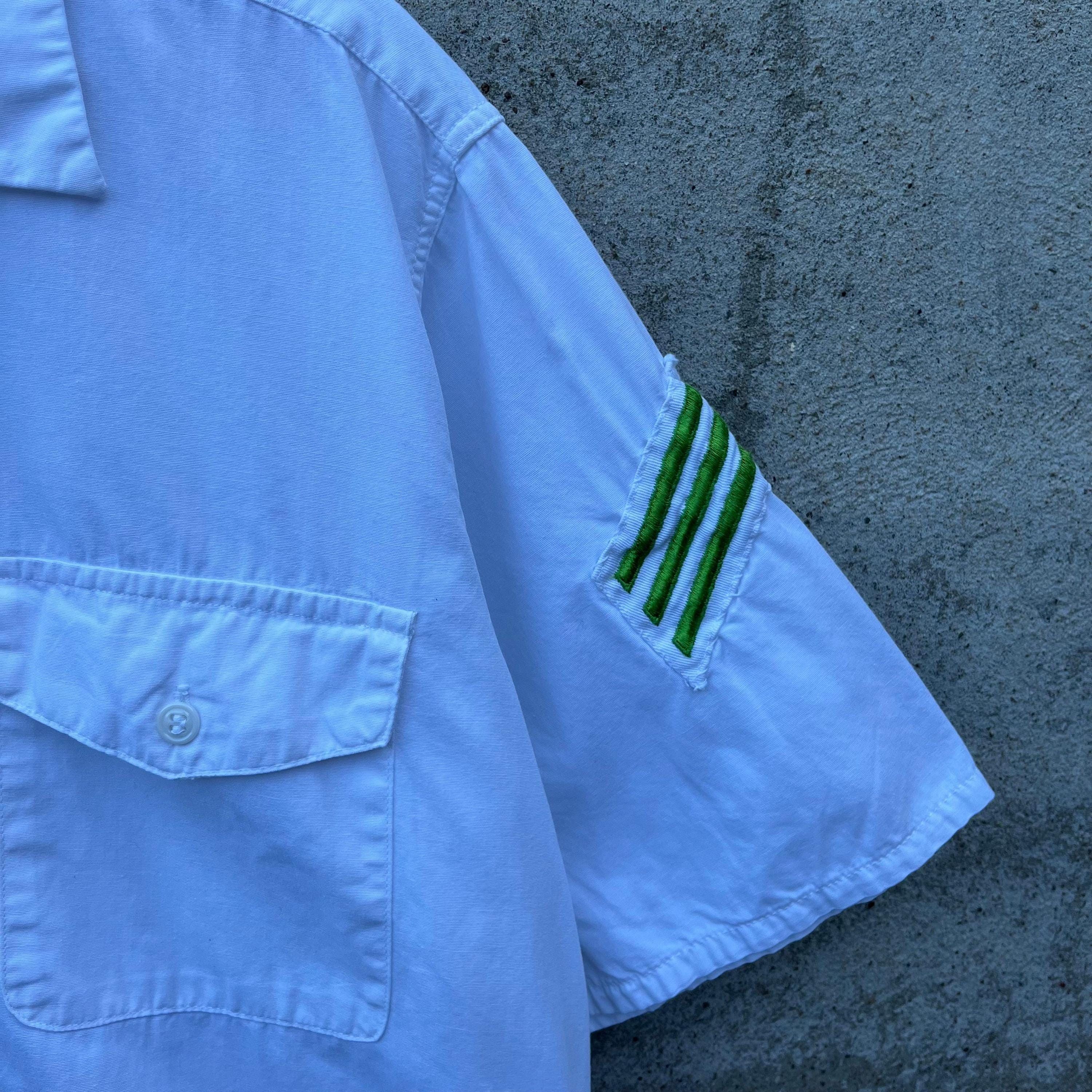 Vintage 60's USN White Short Sleeve Button Down Shirt Size US L / EU 52-54 / 3 - 4 Thumbnail