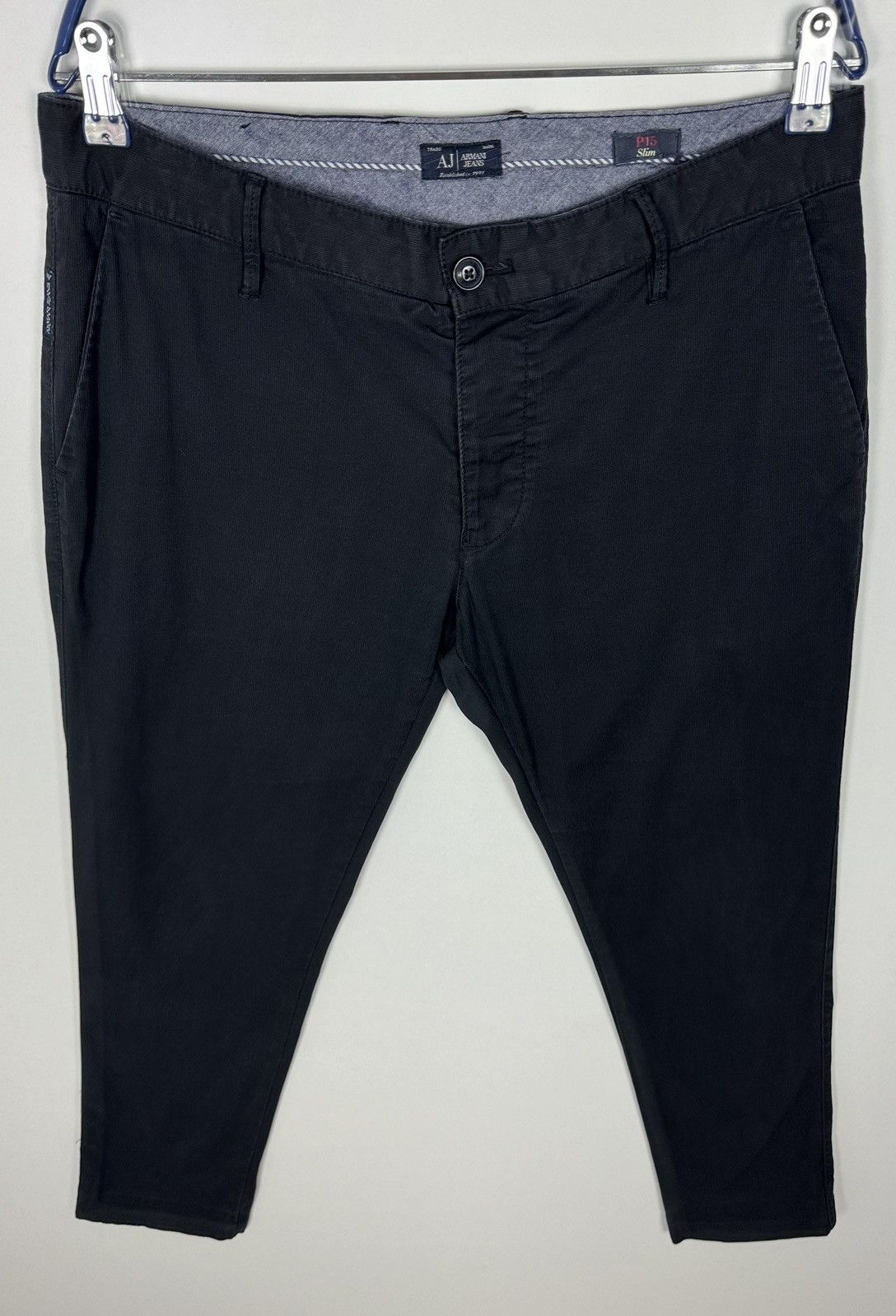 Armani Armani Jeans Slim Fit PS15 Navy Cotton Pants Size US 32 / EU 48 - 3 Thumbnail