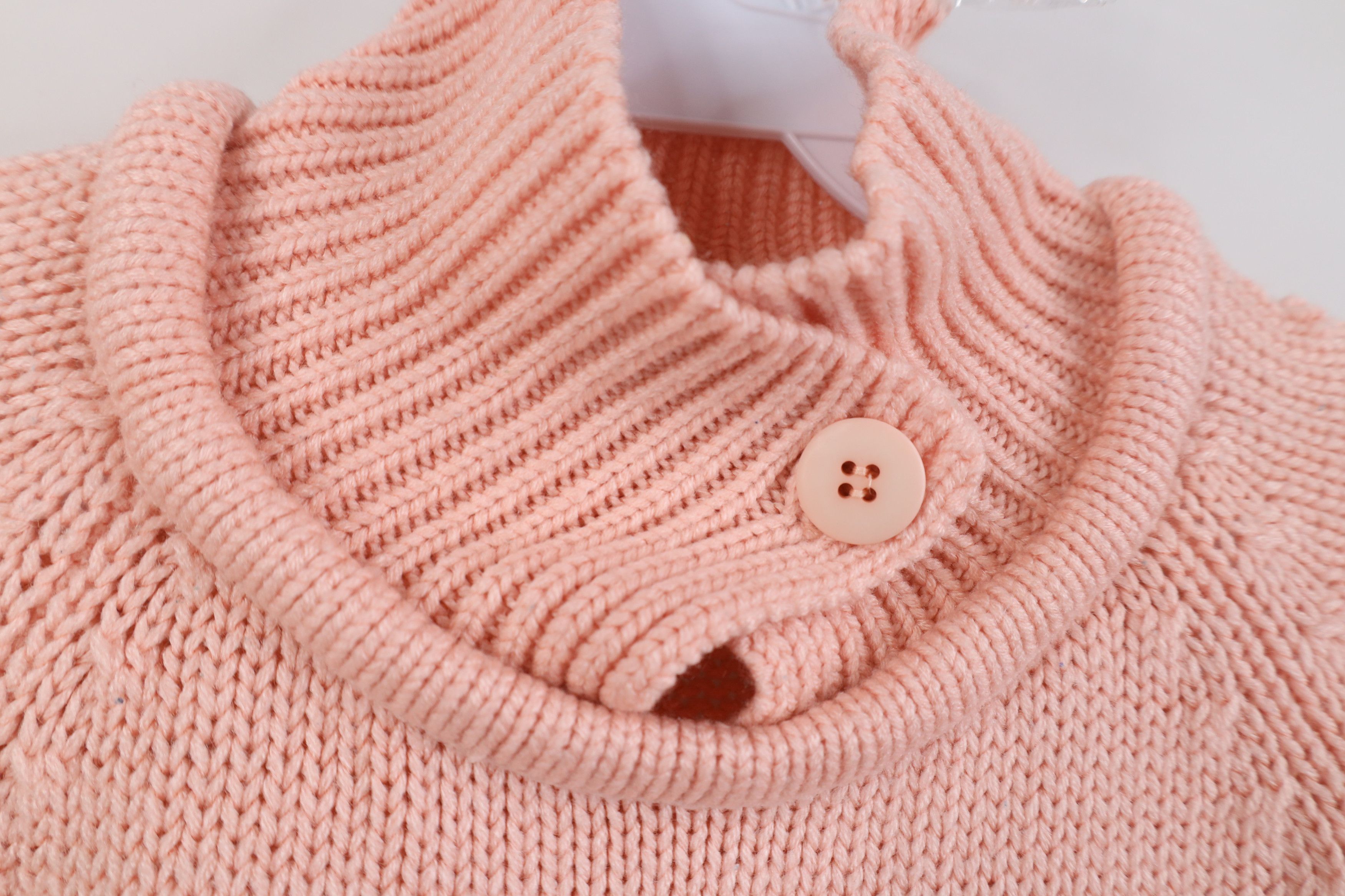 Vintage Vintage 70s Streetwear Ribbed Knit Collared Sweater Pink Size L / US 10 / IT 46 - 4 Thumbnail