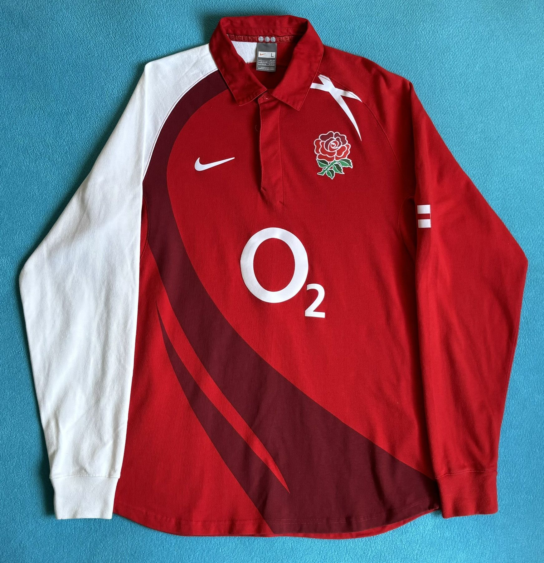 Nike England Rugby Nike o2 red long jersey Size. L Size US L / EU 52-54 / 3 - 5 Thumbnail
