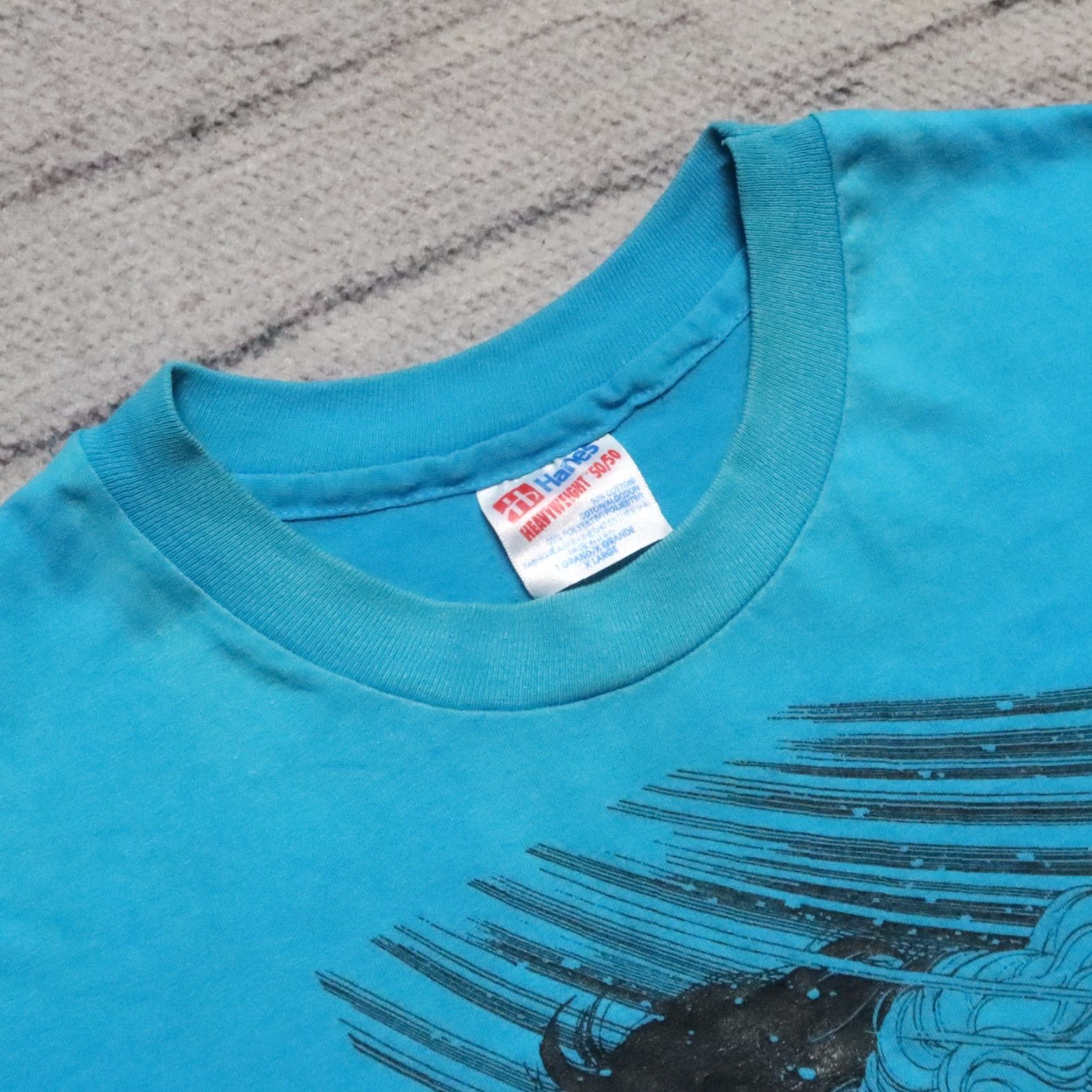 Hanes VINTAGE Tomomi Kobayashi Art Anime T-Shirt XL Blue Men XXL? Size US XL / EU 56 / 4 - 6 Thumbnail