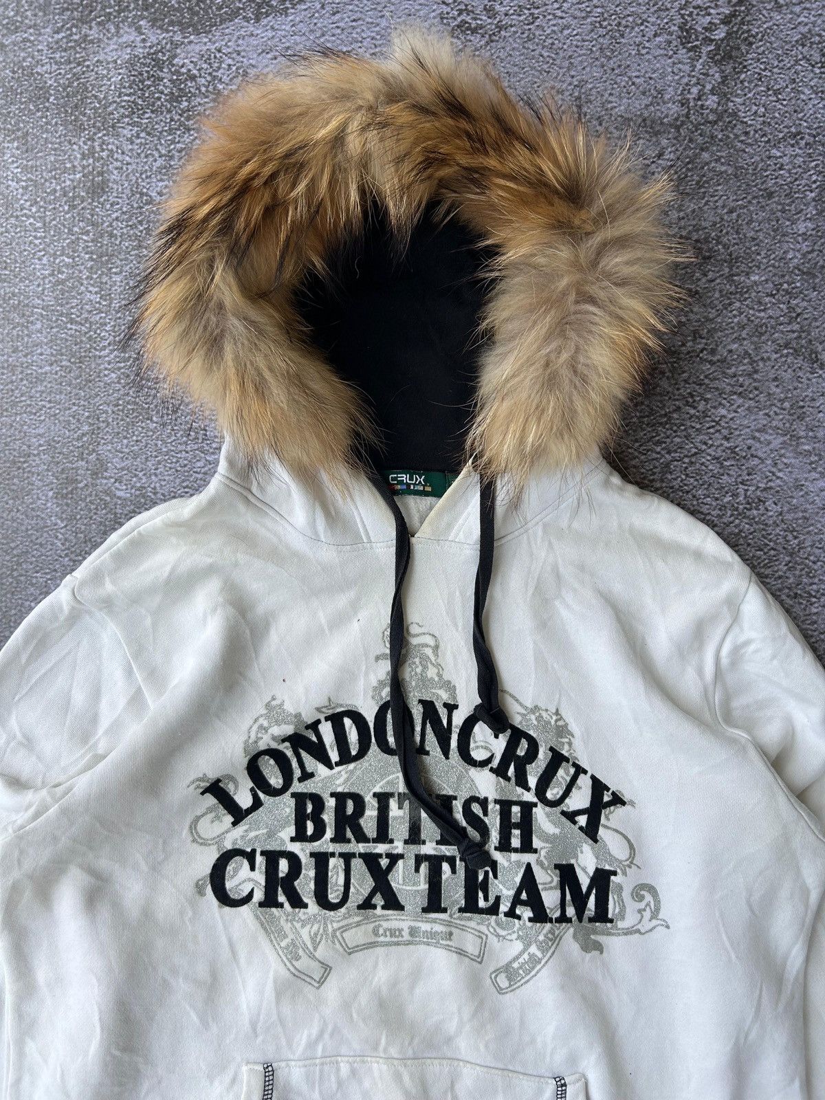 Japanese Brand Crux fur hoodie poem english flags ifsixwasnine Size US M / EU 48-50 / 2 - 5 Thumbnail
