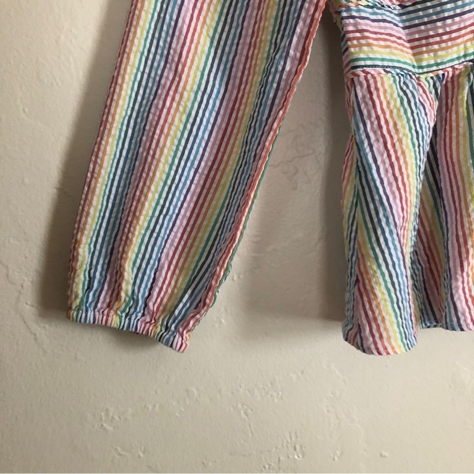 Other Rainbow Striped V-Neck Long Sleeve Peplum Blouse Top Size M / US 6-8 / IT 42-44 - 4 Thumbnail